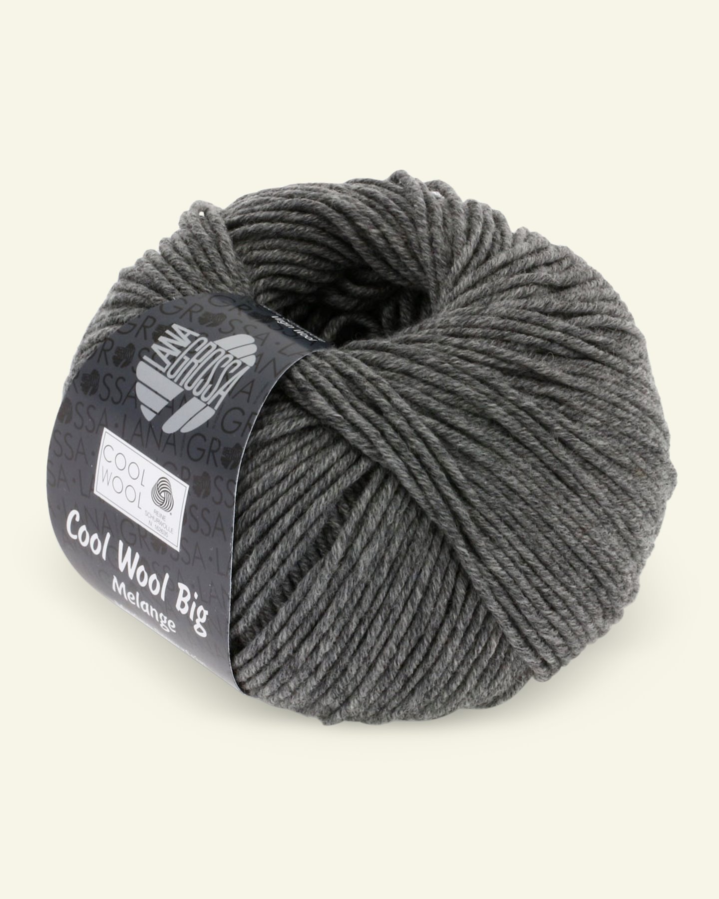 Lana Grossa, ekstrafint merinoullgarn "Cool Wool Big", grå mel. 90001086_pack