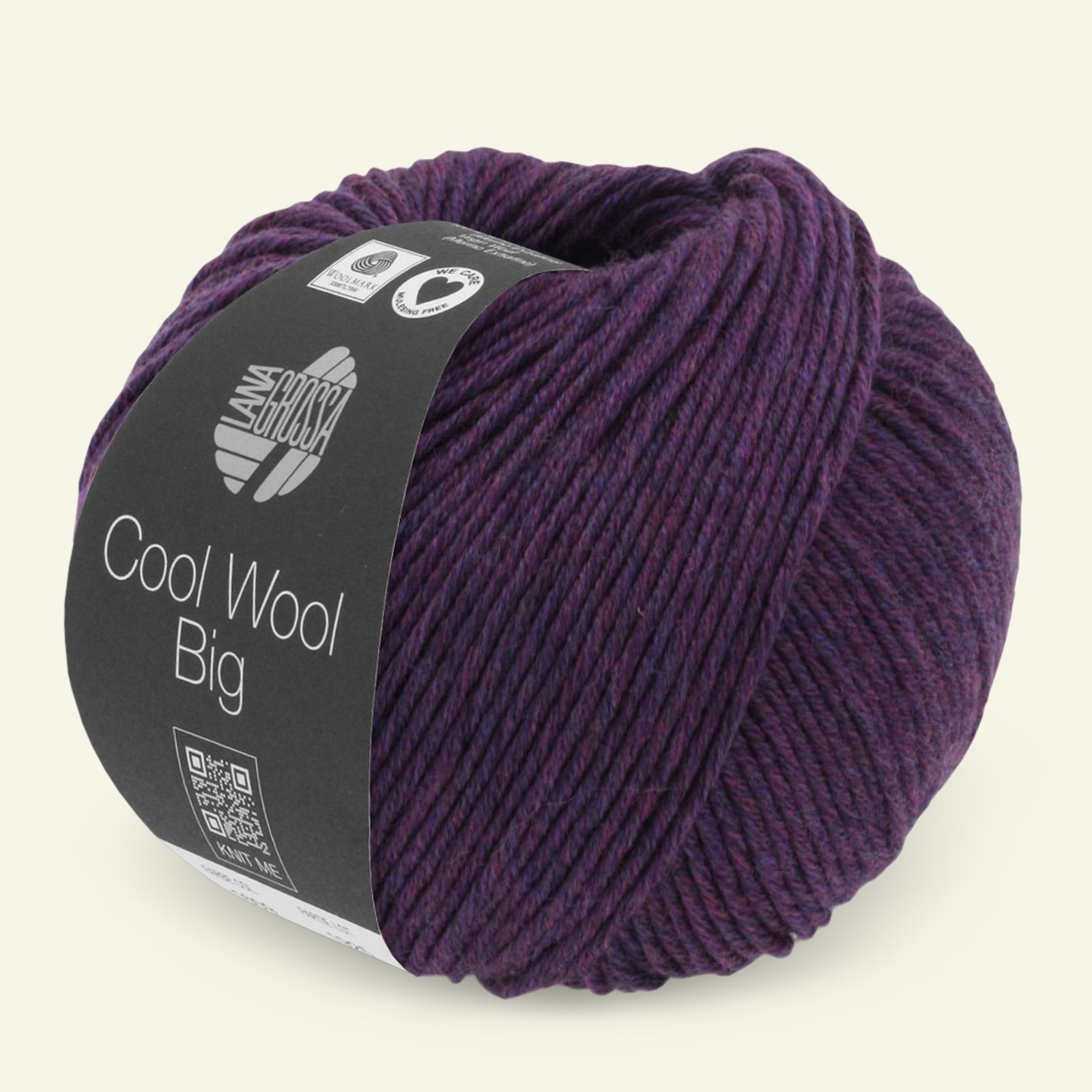 Lana Grossa, ekstrafint merinoullgarn "Cool Wool Big", lilla melert 90001091_pack