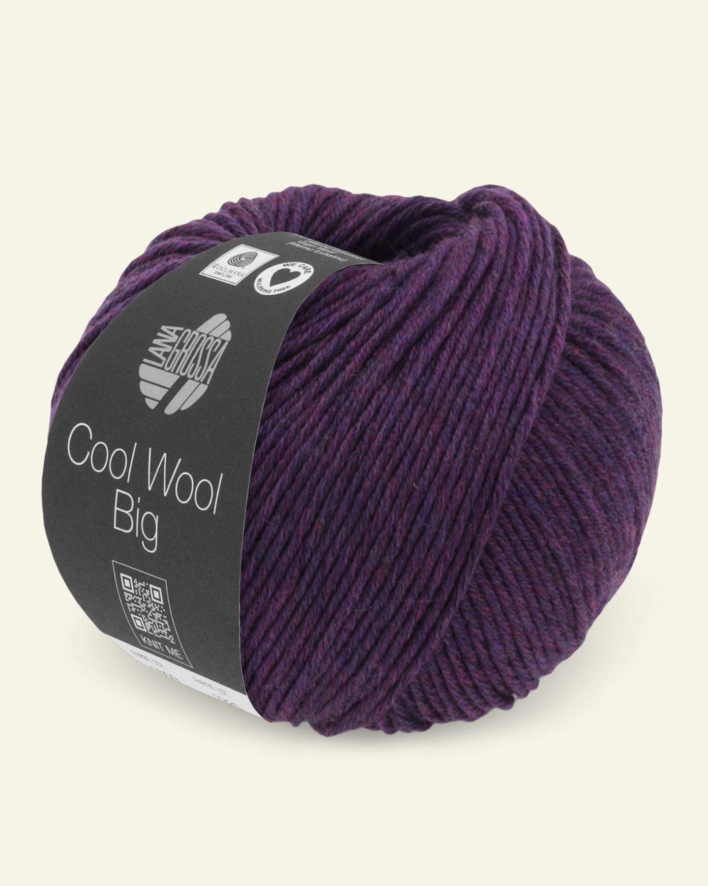 Lana Grossa, ekstrafint merinoullgarn "Cool Wool Big", lilla melert 90001091_pack