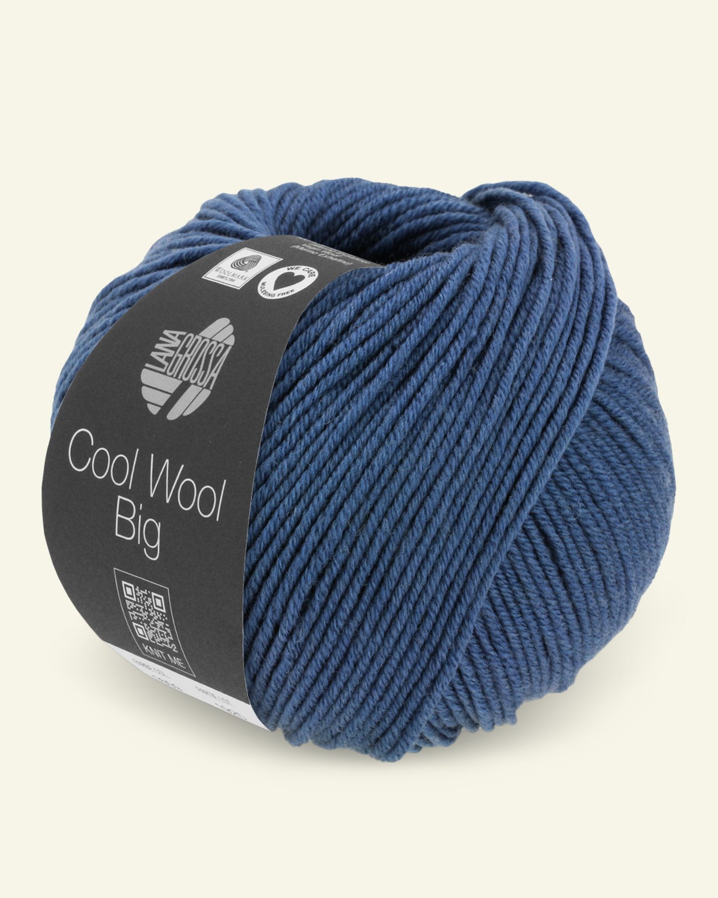 Lana Grossa, ekstrafint merinoullgarn "Cool Wool Big", mørk blå mel. 90001088_pack