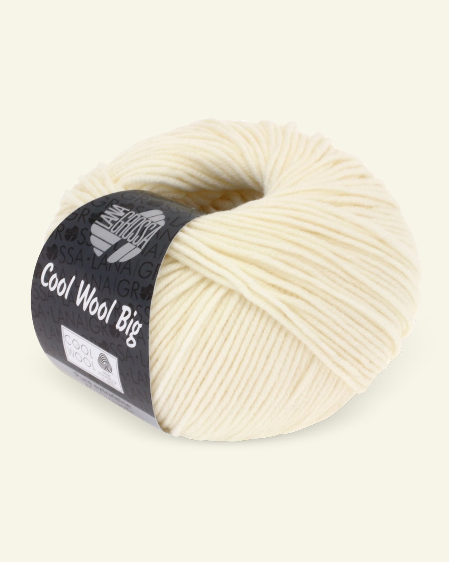 Lana Grossa, ekstrafint merinoullgarn "Cool Wool Big", offwhite 90001109_pack