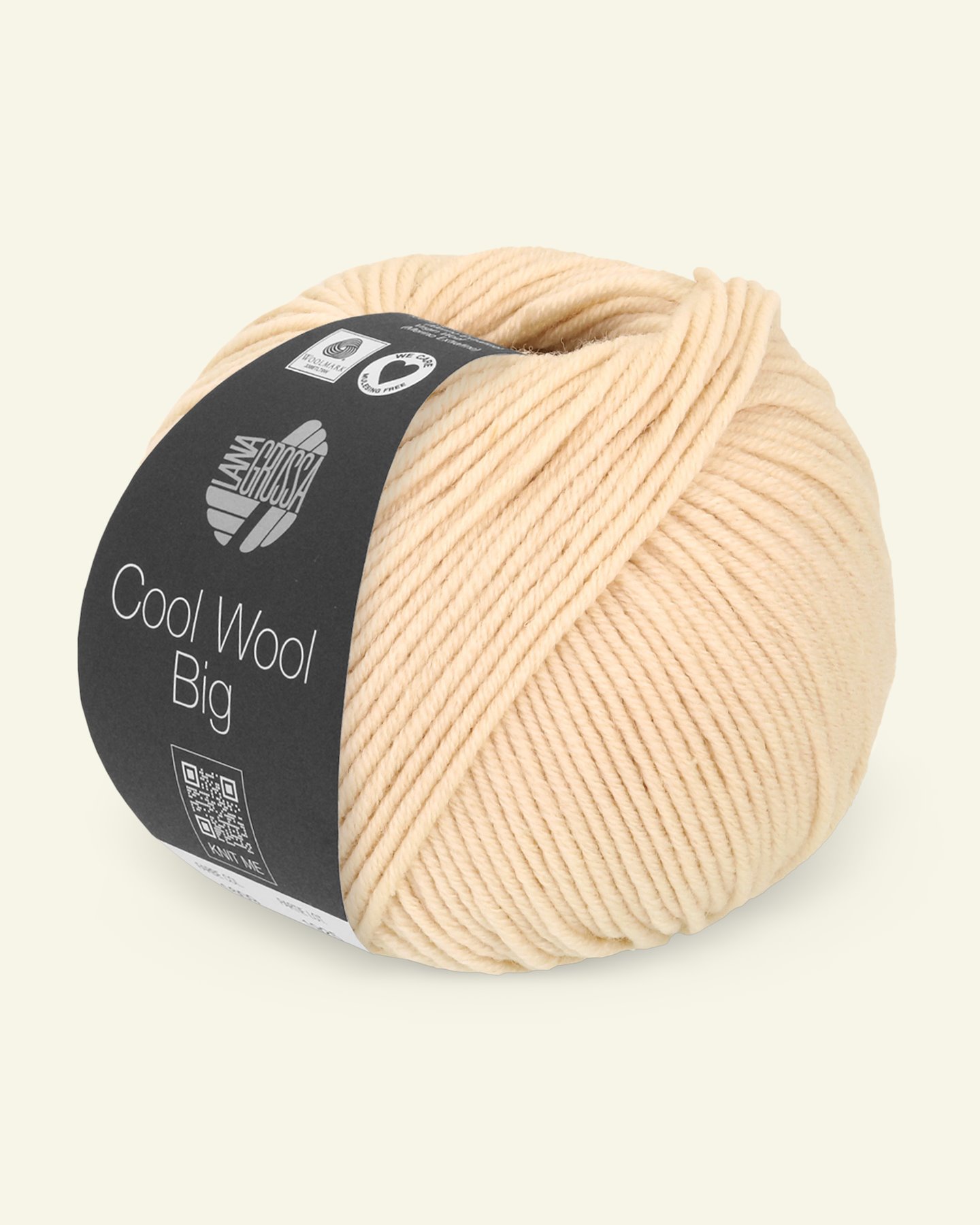 Lana Grossa, ekstrafint merinoullgarn "Cool Wool Big", sand 90001100_pack