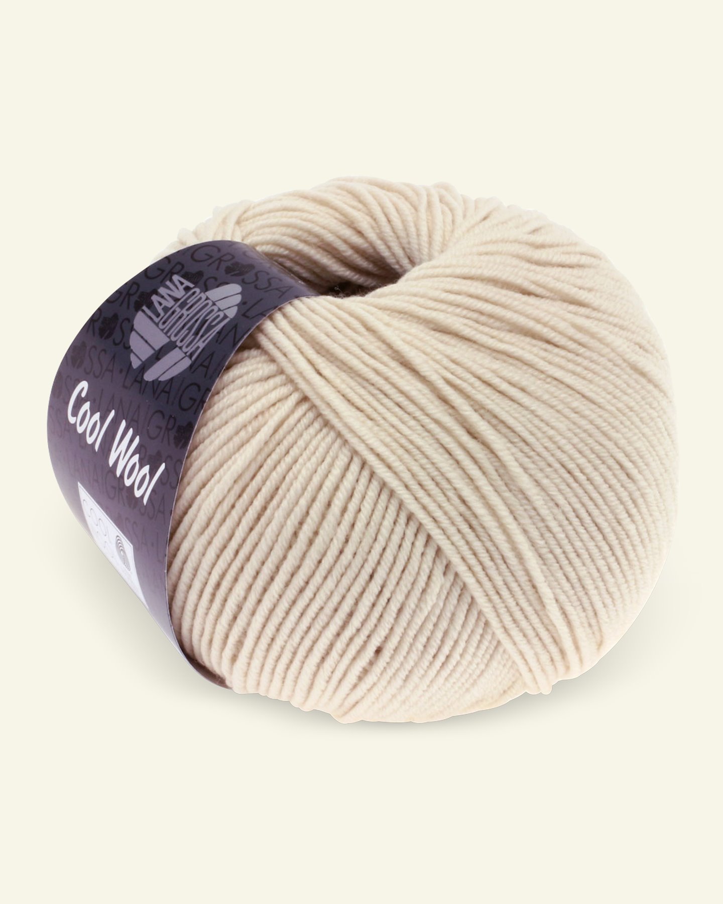 Lana Grossa, ekstrafint merinoullgarn "Cool Wool", lys sand 90001133_pack