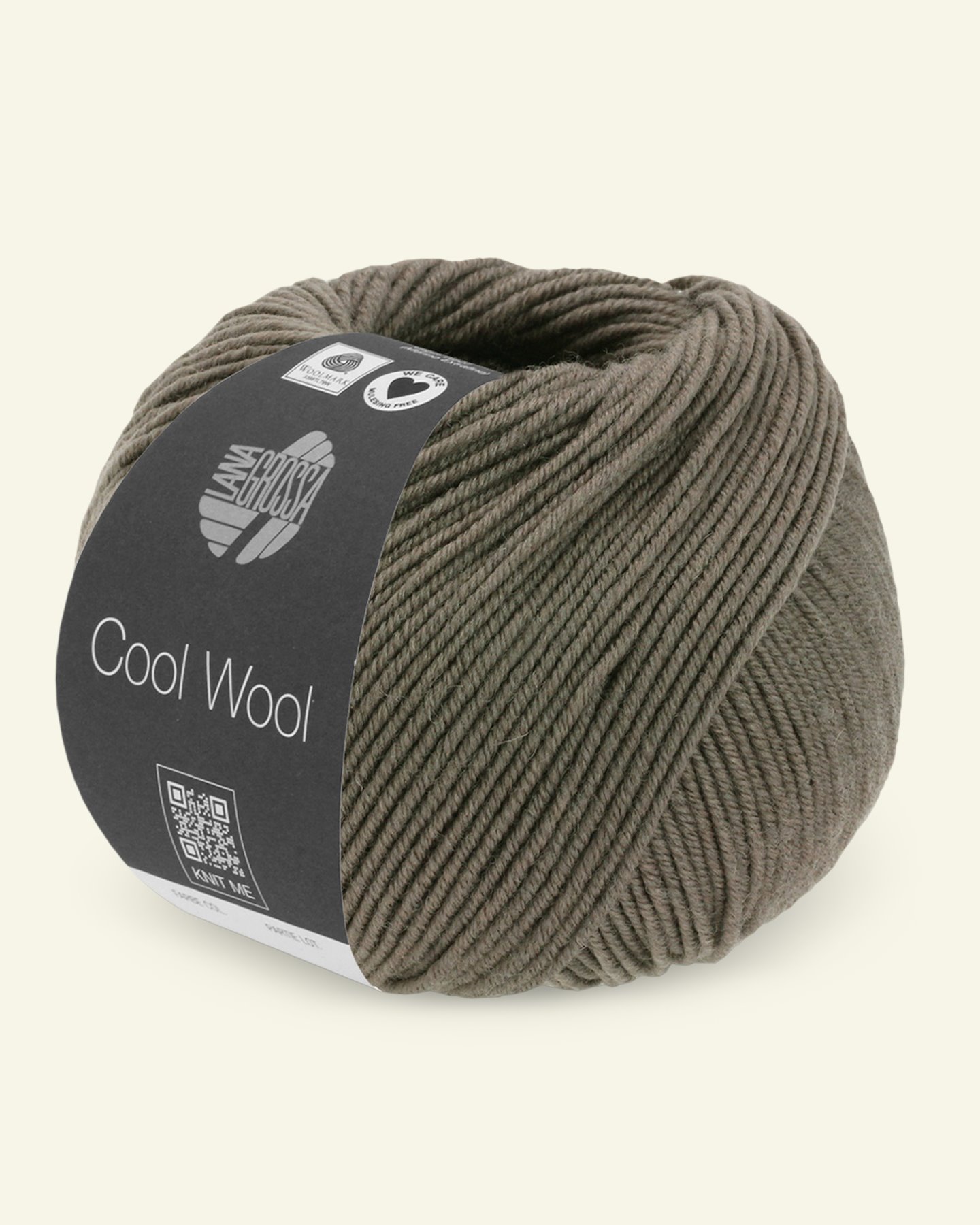 Lana Grossa, ekstrafint merinoullgarn "Cool Wool", mørk brun mel. 90001118_pack