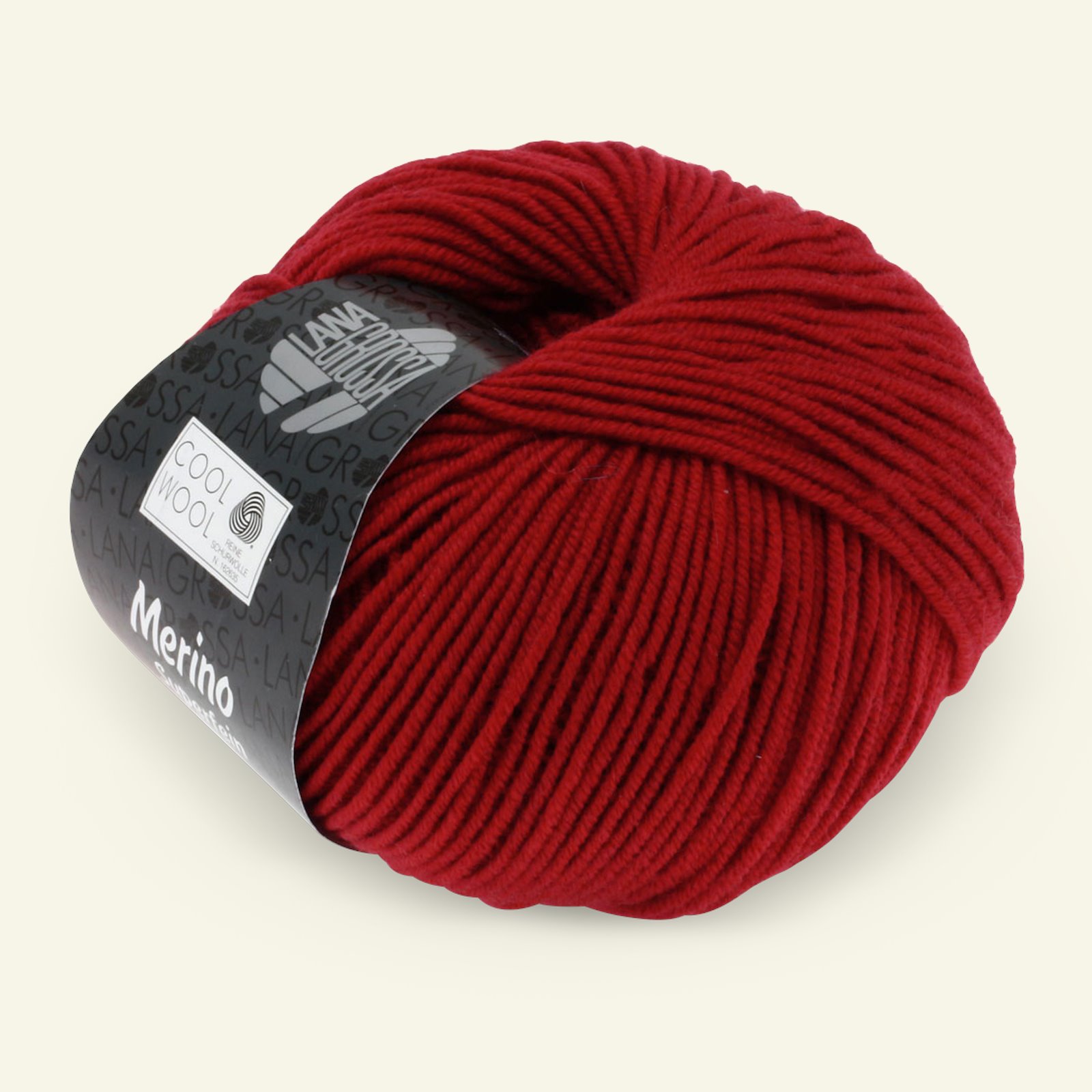 Lana Grossa, ekstrafint merinoullgarn "Cool Wool", mørk rød 90001131_pack