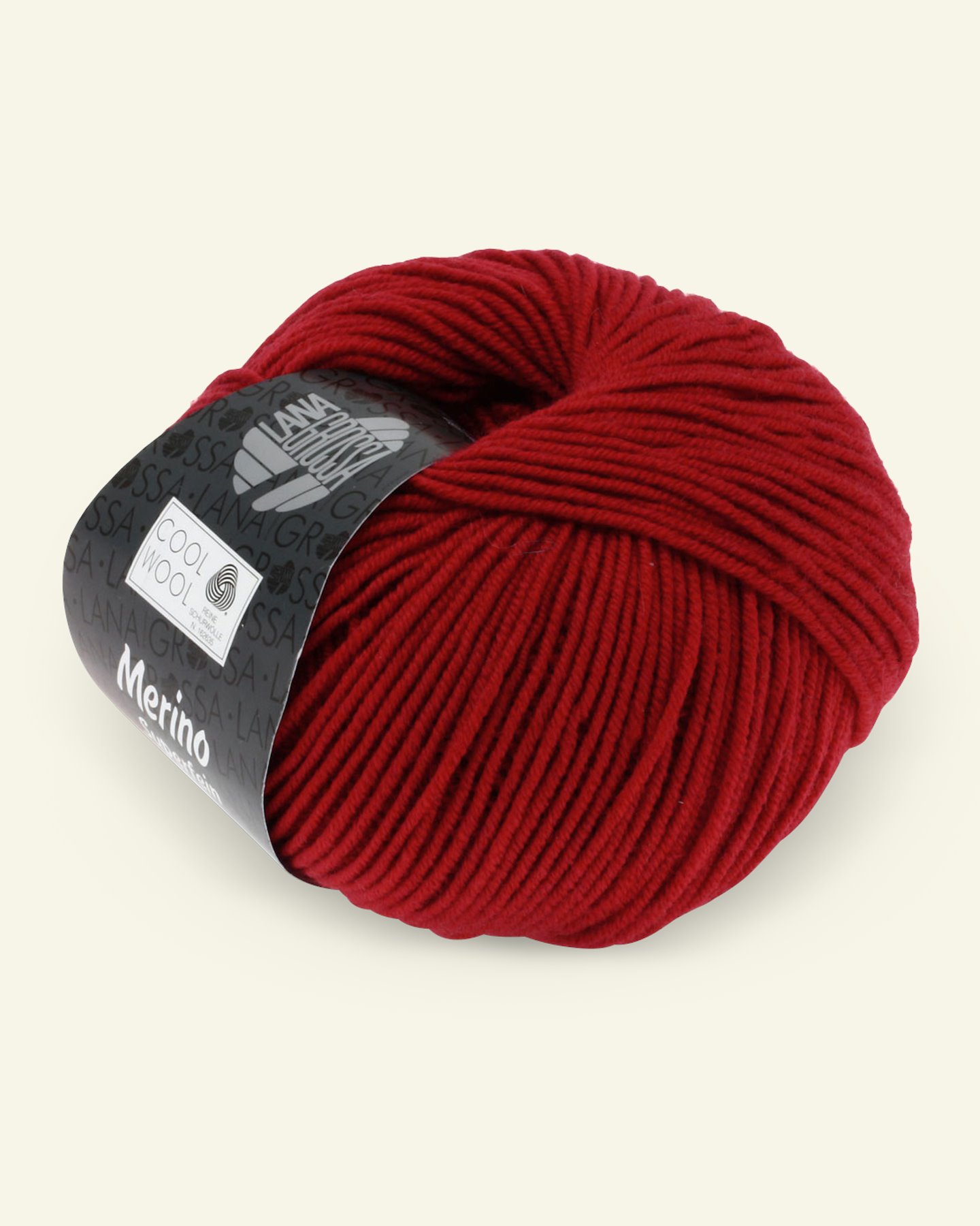 Lana Grossa, ekstrafint merinoullgarn "Cool Wool", mørk rød 90001131_pack