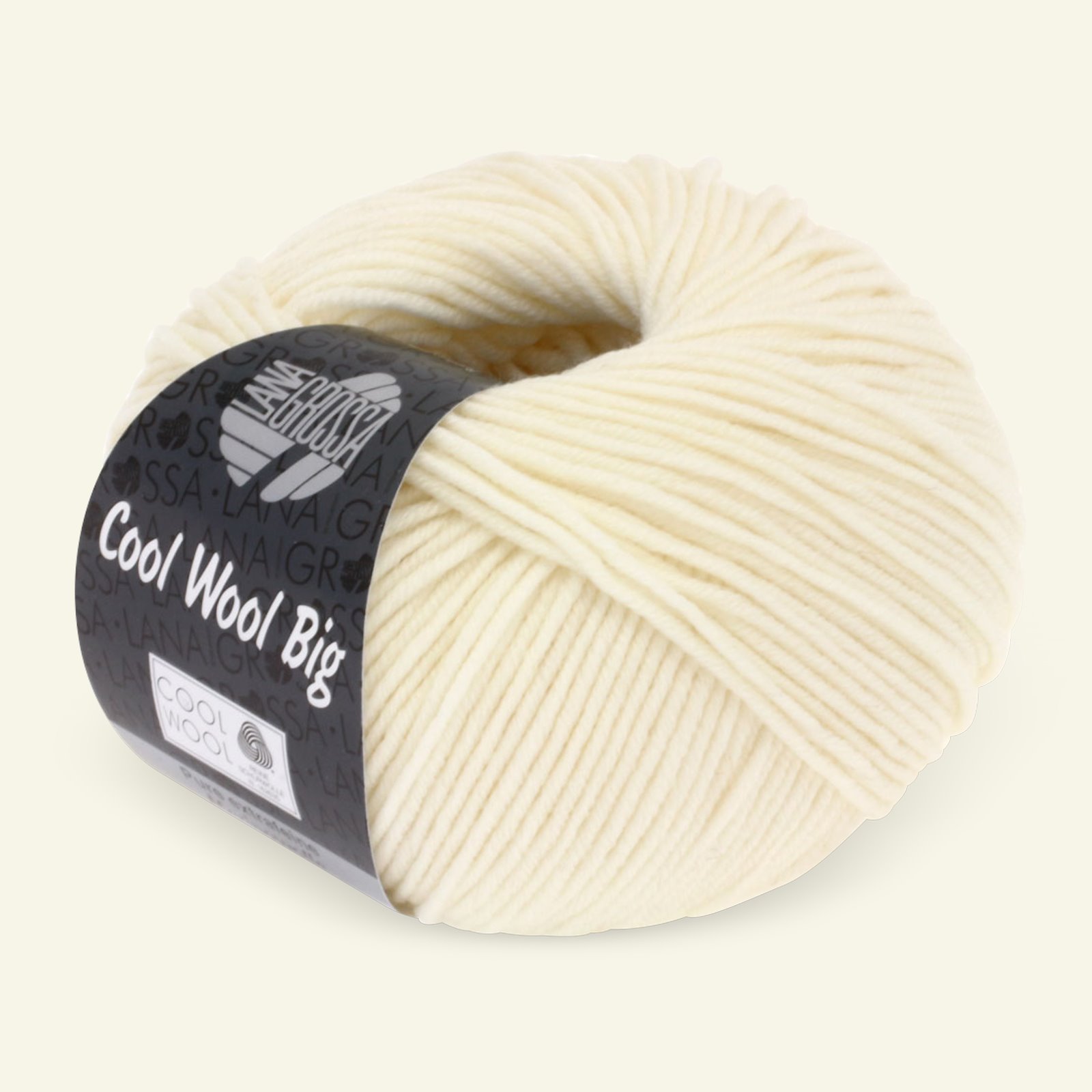 Lana Grossa, Extra feine Merinowolle Garn "Cool Wool Big", Rohweiß 90001109_pack