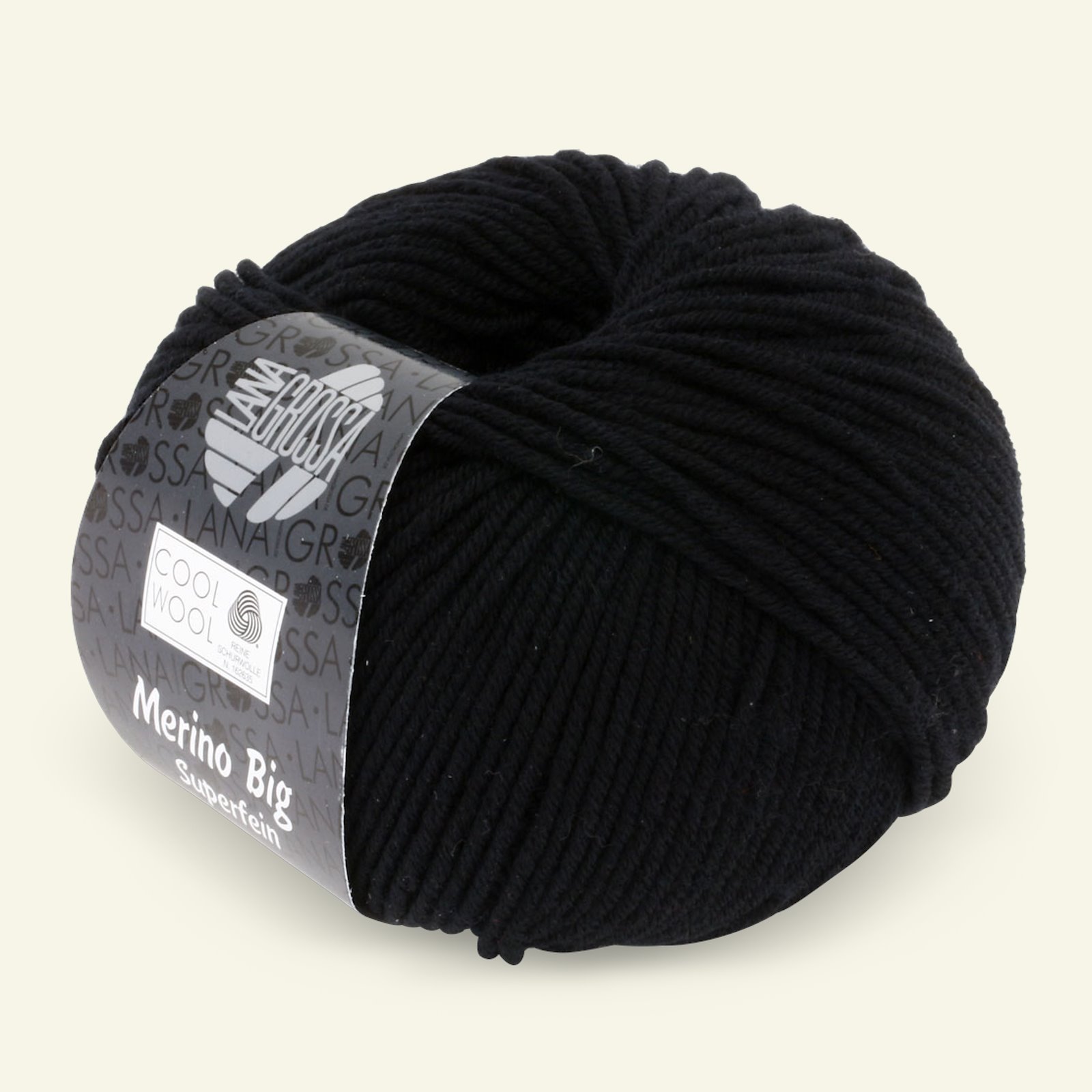 Lana Grossa, Extra feine Merinowolle Garn "Cool Wool Big", Schwarz 90001108_pack
