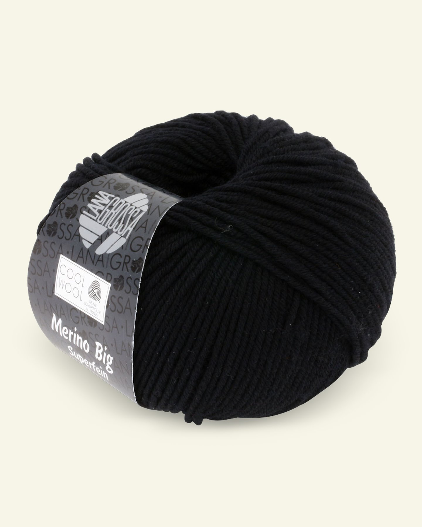 Lana Grossa, Extra feine Merinowolle Garn "Cool Wool Big", Schwarz 90001108_pack
