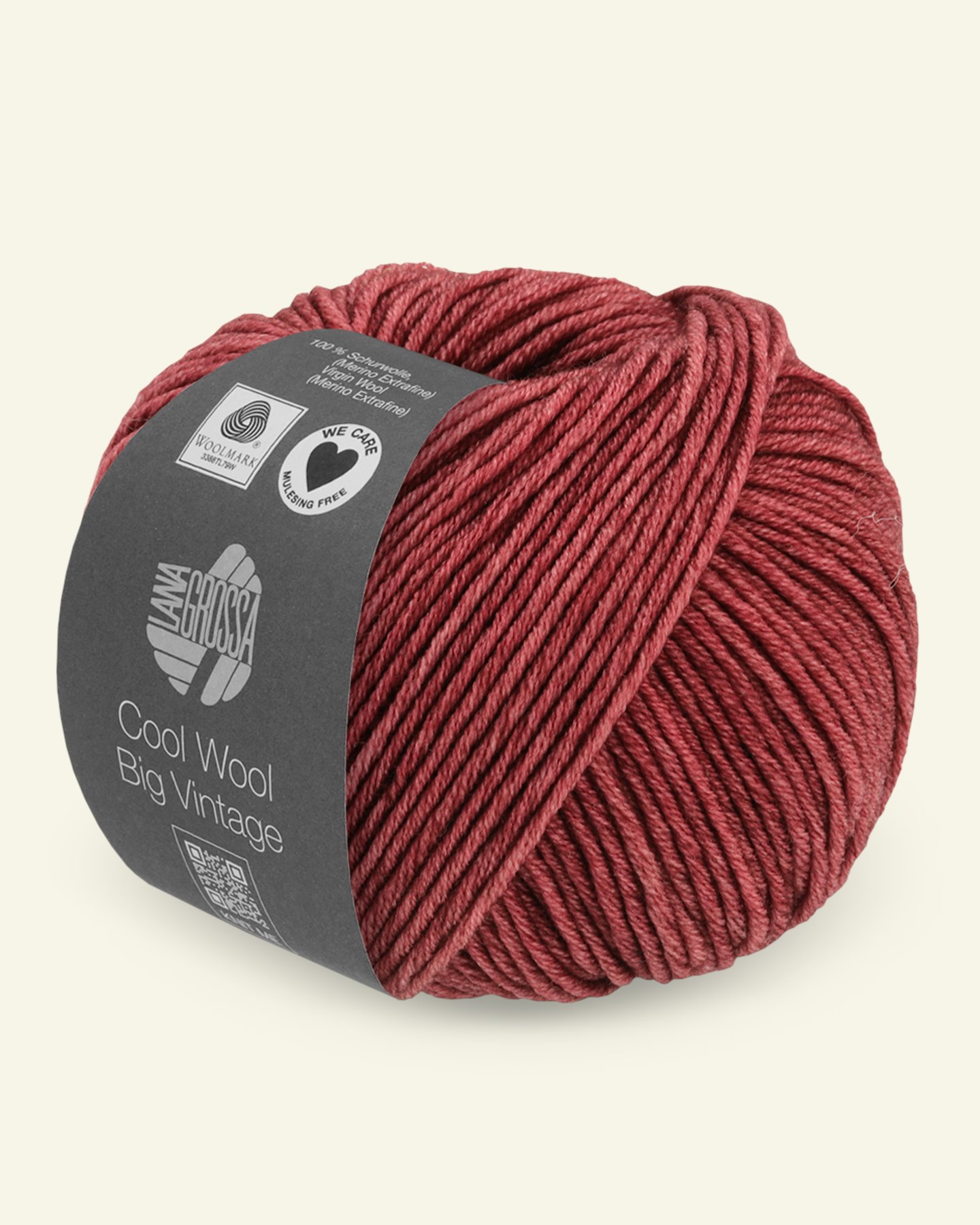 Lana Grossa, Extra feine Merinowolle Garn "Cool Wool Big Vintage", Burgund 90001068_pack