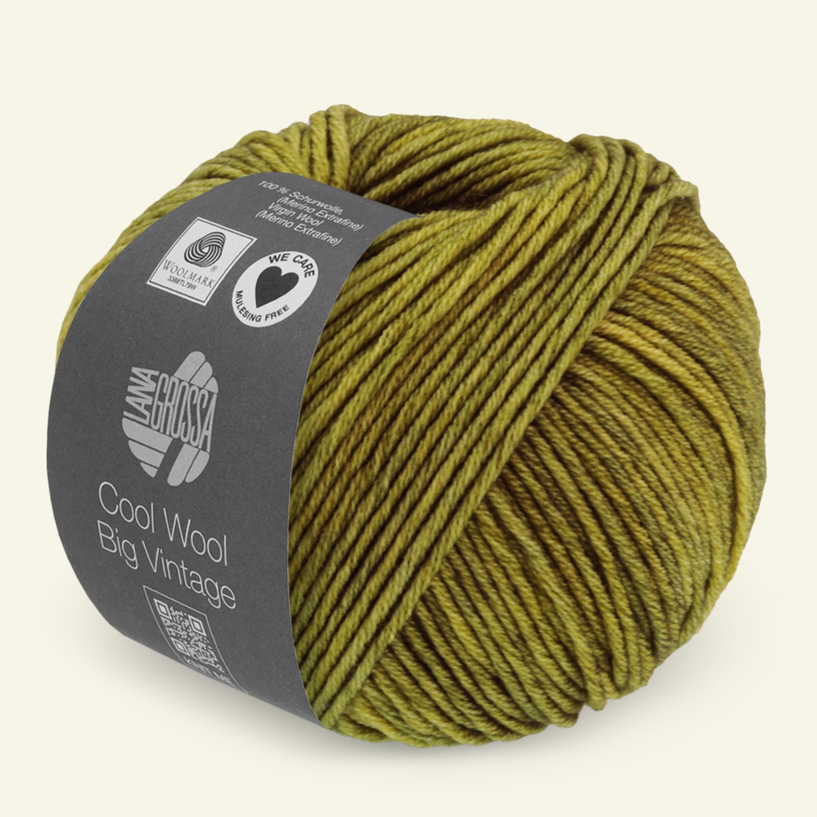 Lana Grossa, Extra feine Merinowolle Garn "Cool Wool Big Vintage", Oliv 90001065_pack
