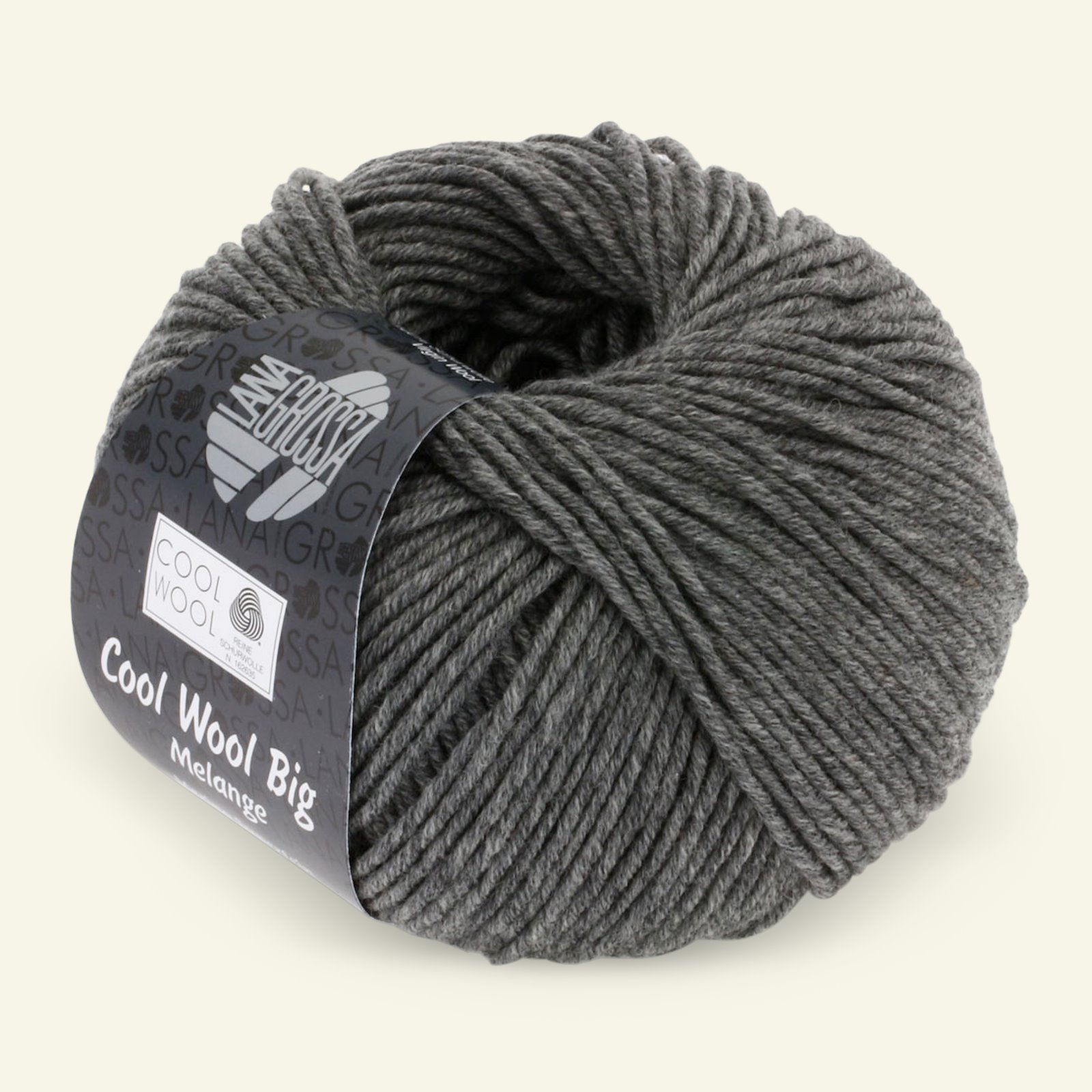 Lana Grossa, extrafin merinouldgarn "Cool Wool Big", grå mel. 90001086_pack