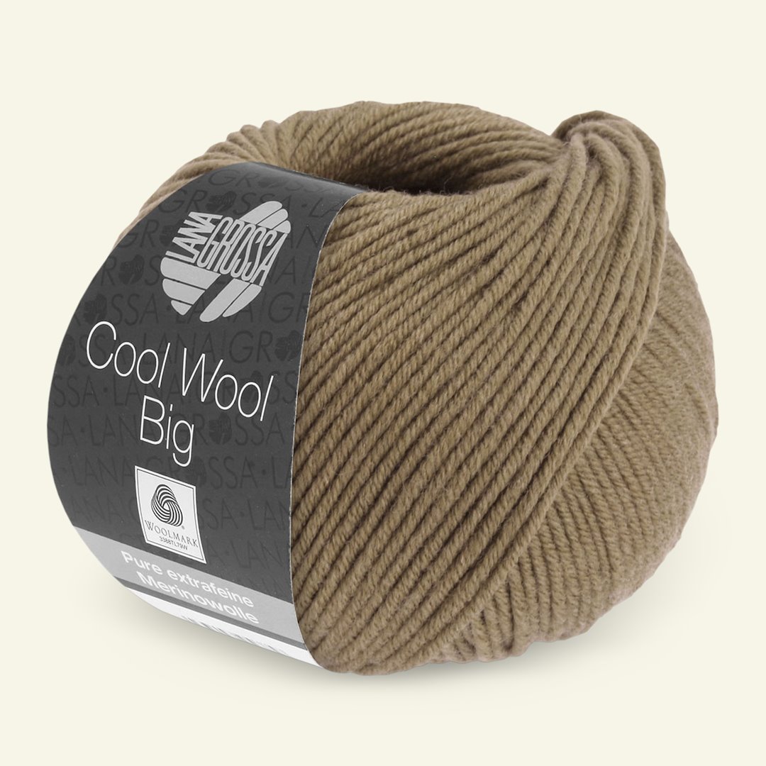Se Lana Grossa, extrafin merinouldgarn "Cool Wool Big", hasselnød hos Selfmade