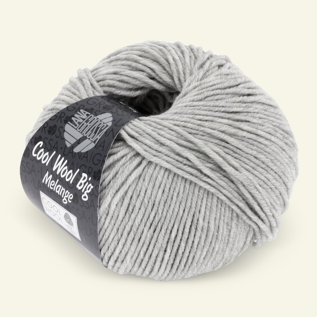 Se Lana Grossa, extrafin merinouldgarn "Cool Wool Big", lys grå mel. hos Selfmade