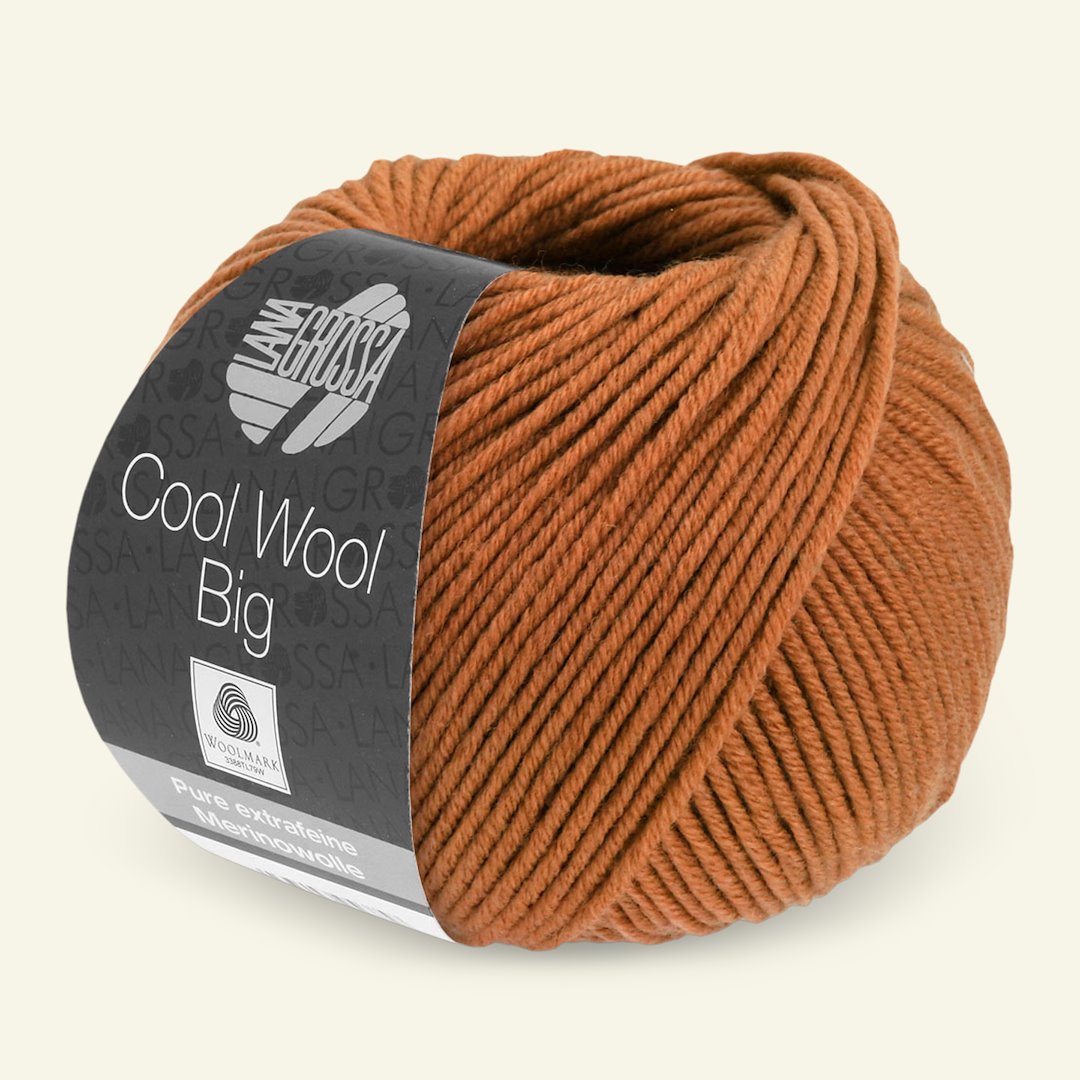 Se Lana Grossa, extrafin merinouldgarn "Cool Wool Big", rust hos Selfmade
