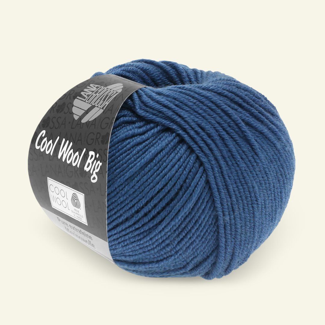 Se Lana Grossa, extrafin merinouldgarn "Cool Wool Big", støvet blå hos Selfmade
