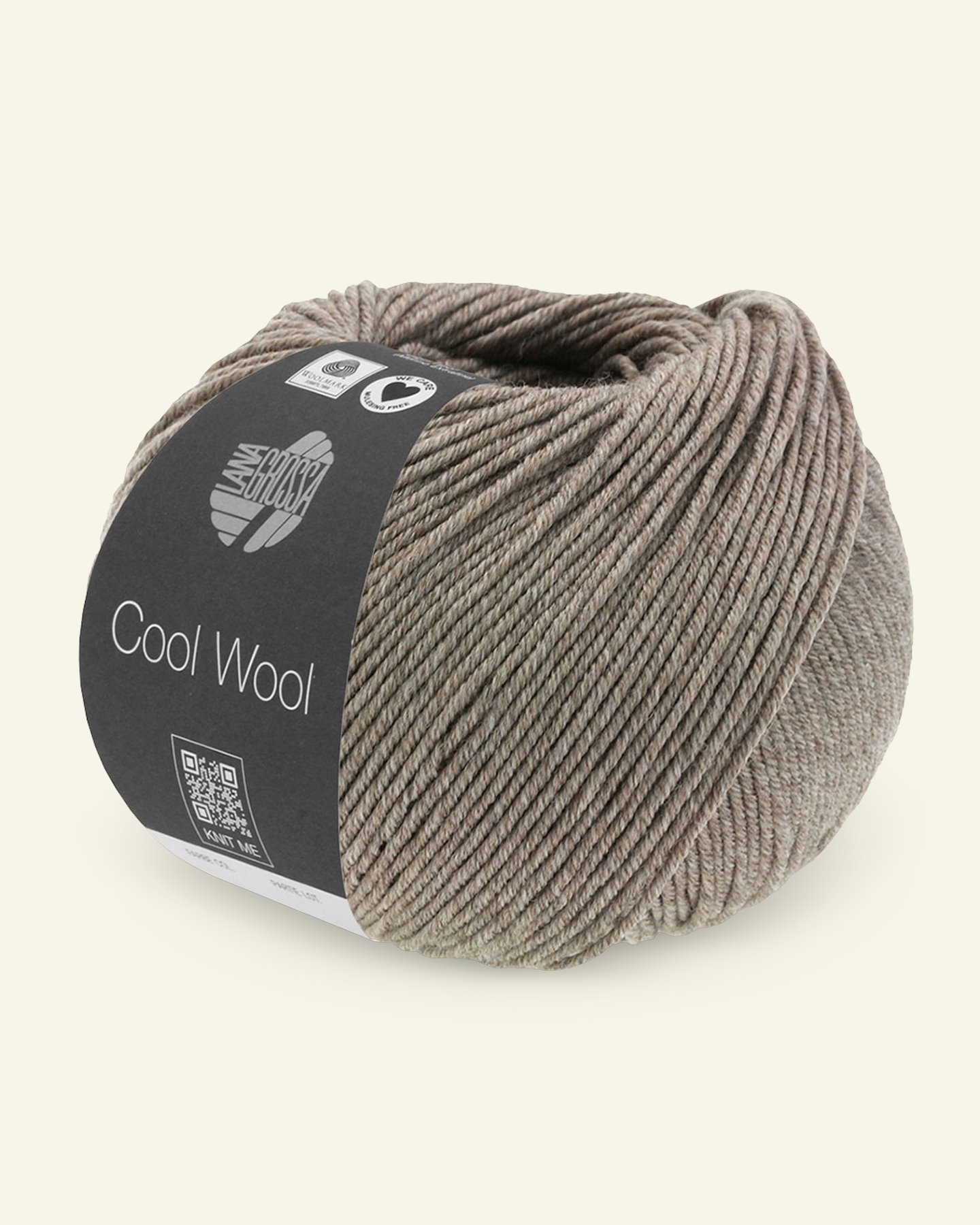 Lana Grossa, extrafin merinouldgarn "Cool Wool", gråbeige mel. 90001117_pack