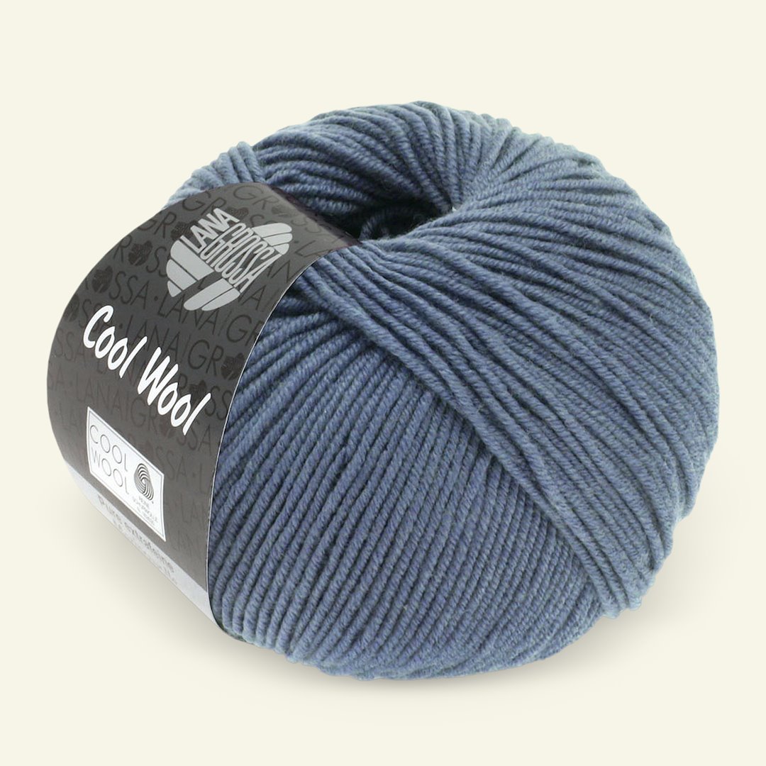 Se Lana Grossa, extrafin merinouldgarn "Cool Wool", gråblå hos Selfmade