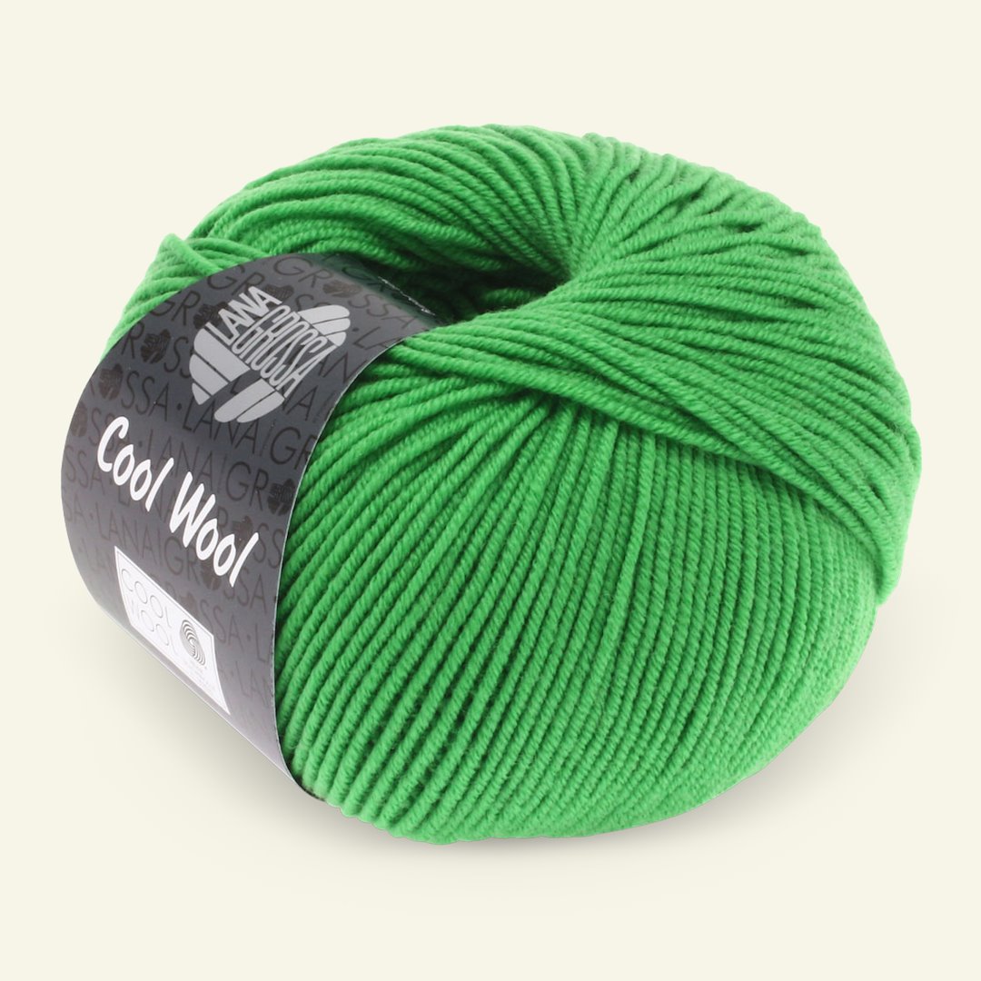 Se Lana Grossa, extrafin merinouldgarn "Cool Wool", klar grøn hos Selfmade