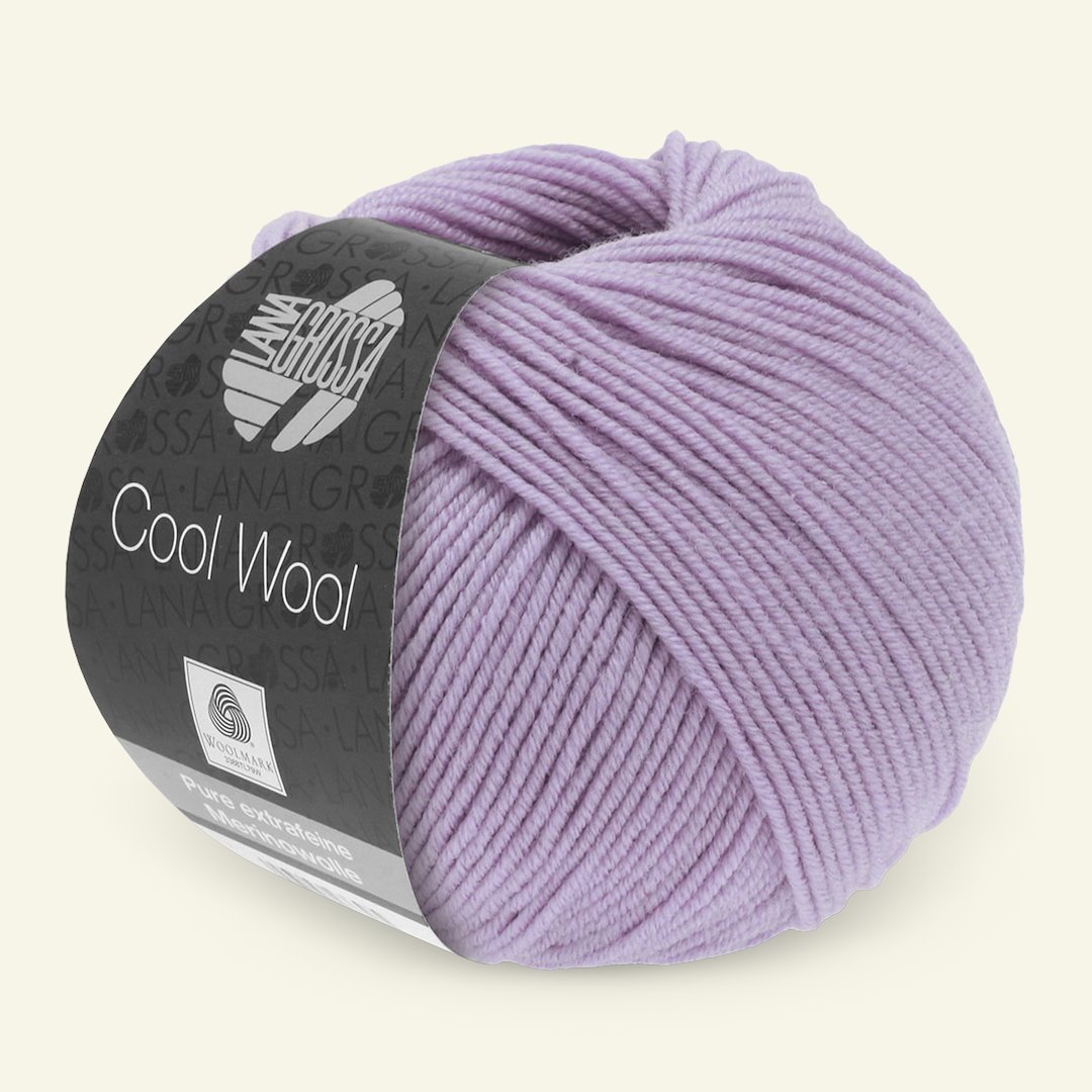 Se Lana Grossa, extrafin merinouldgarn "Cool Wool", lys syren hos Selfmade