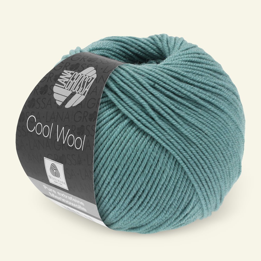 Se Lana Grossa, extrafin merinouldgarn "Cool Wool", støvet blå hos Selfmade