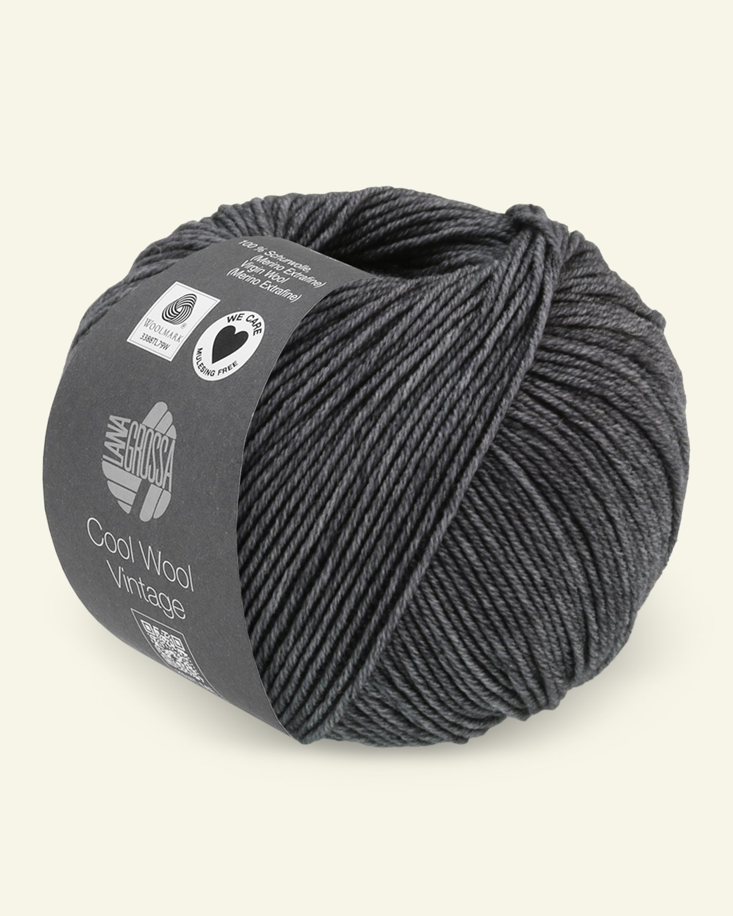 Lana Grossa, extrafin merinouldgarn "Cool Wool Vintage", mørk grå 90001084_pack