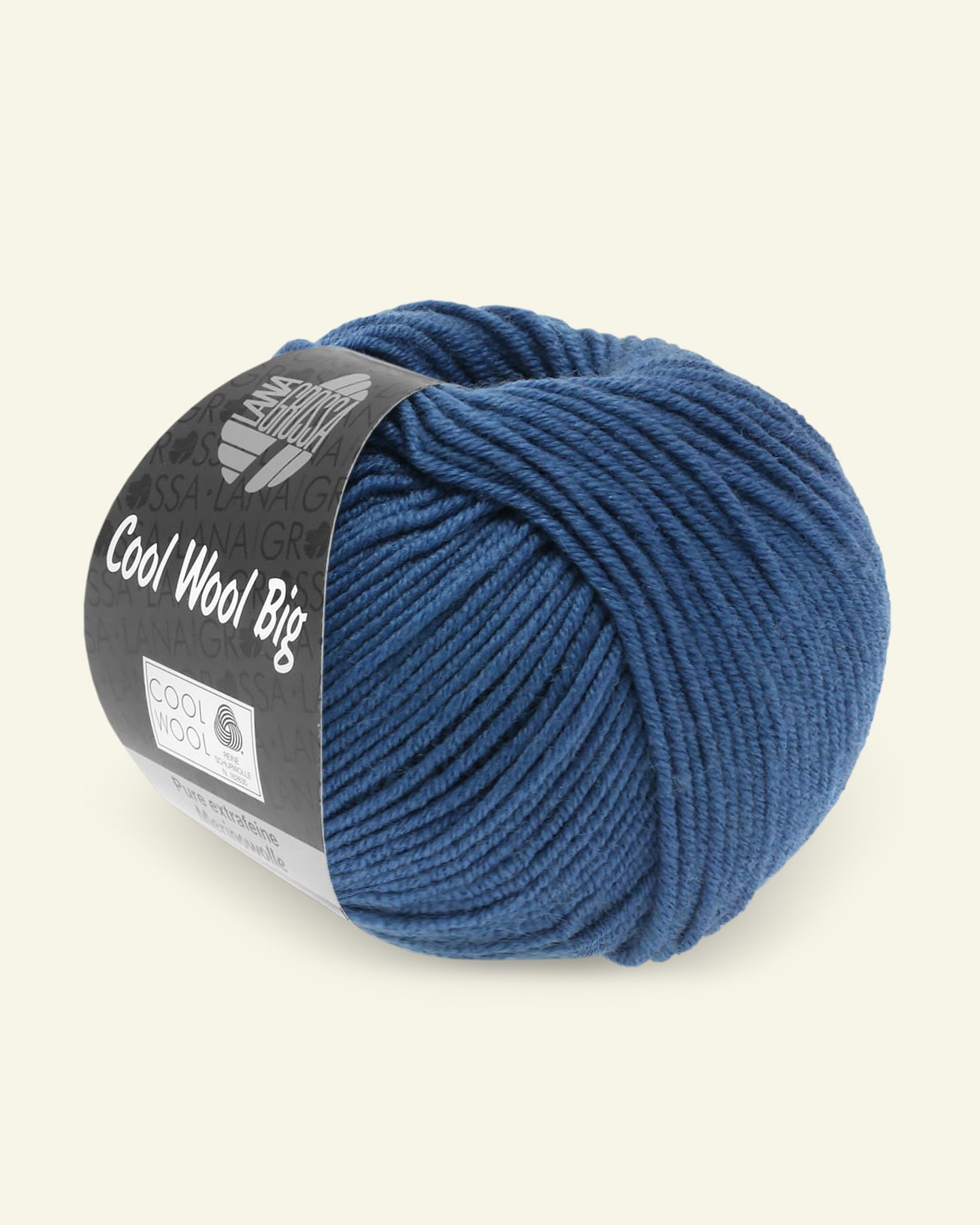 Lana Grossa, extrafine merino ullgarn "Cool Wool Big", støvet blå 90001104_pack