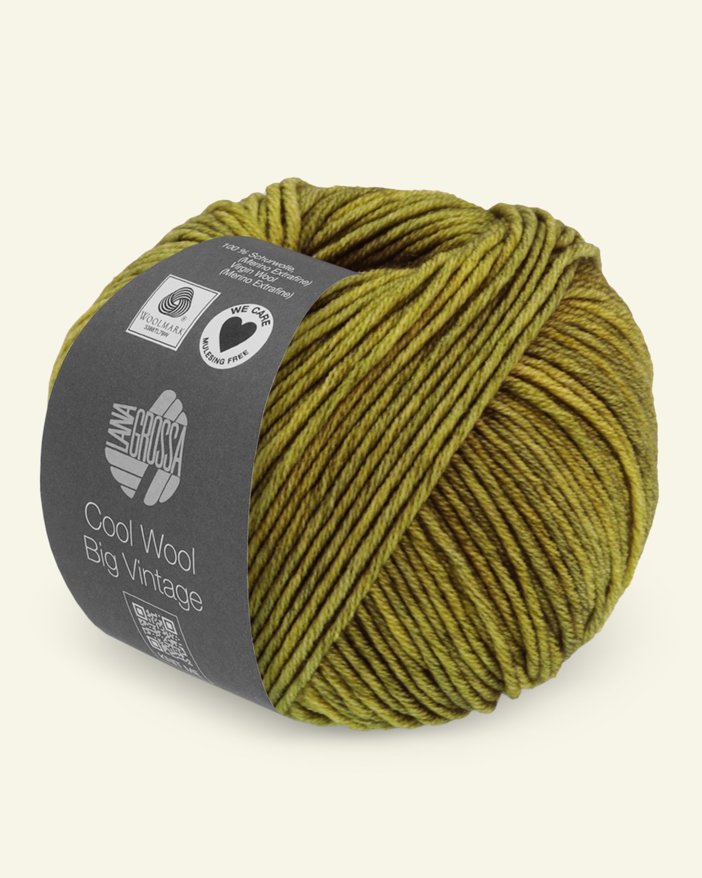 Lana Grossa, extrafine merino ullgarn "Cool Wool Big Vintage", oliven 90001065_pack