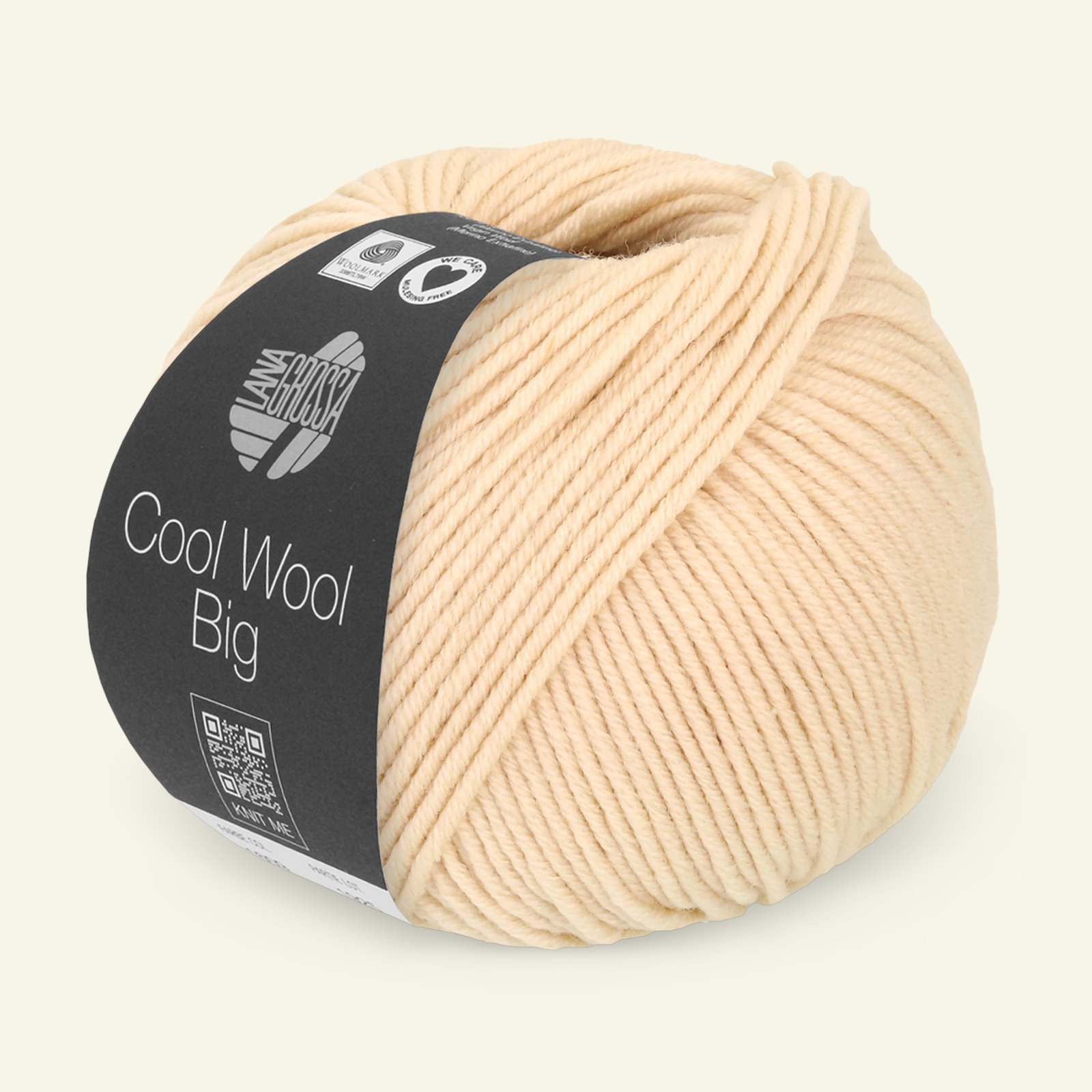 Lana Grossa, extrafine merino wool yarn "Cool Wool Big", sand 90001100_pack