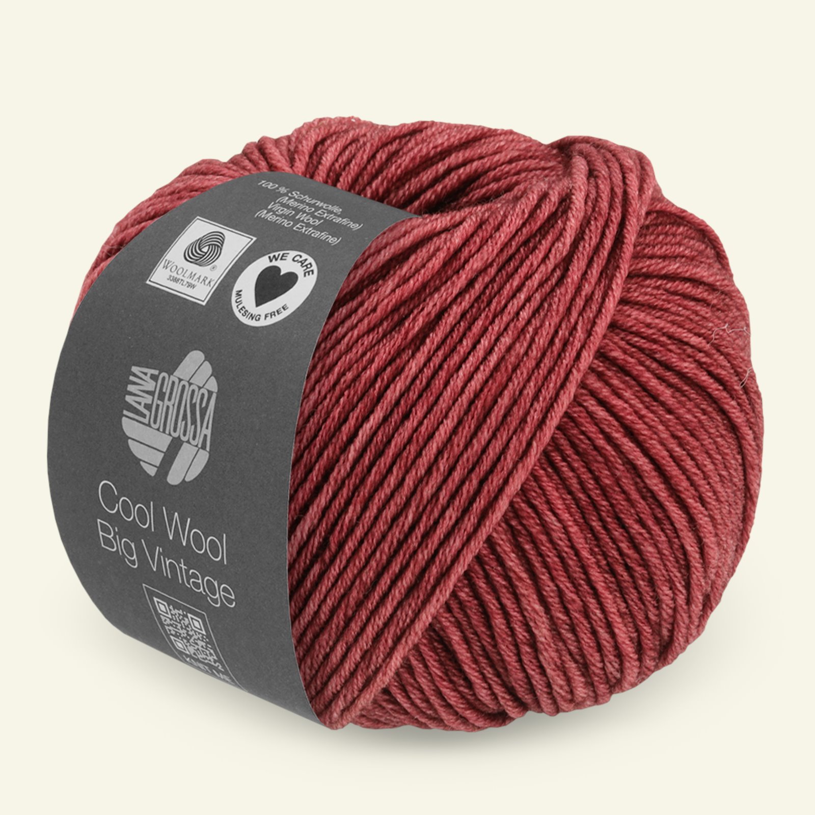 Lana Grossa, extrafine merino wool yarn "Cool Wool Big Vintage", bordeaux 90001068_pack