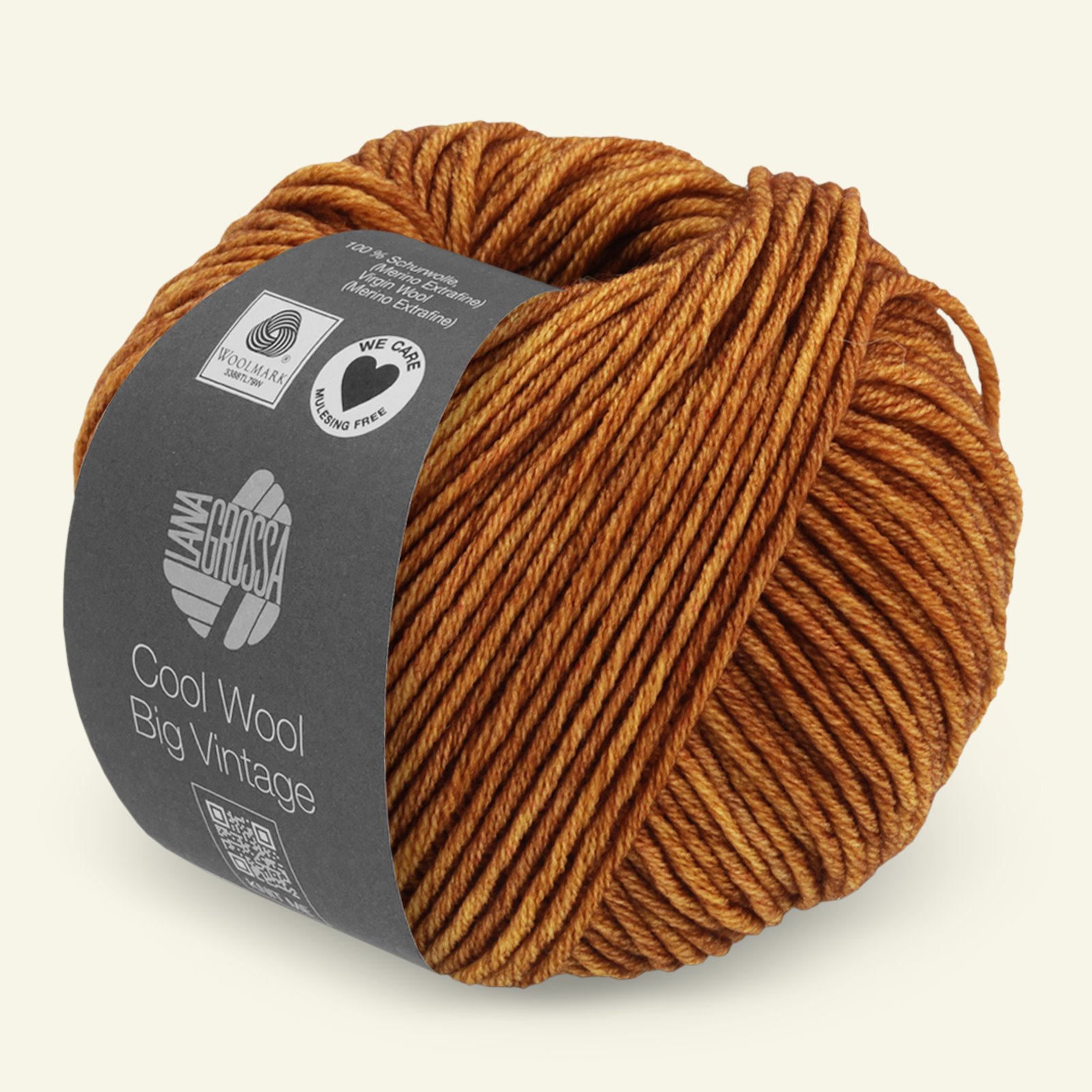 Lana Grossa, extrafine merino wool yarn "Cool Wool Big Vintage", camel 90001067_pack
