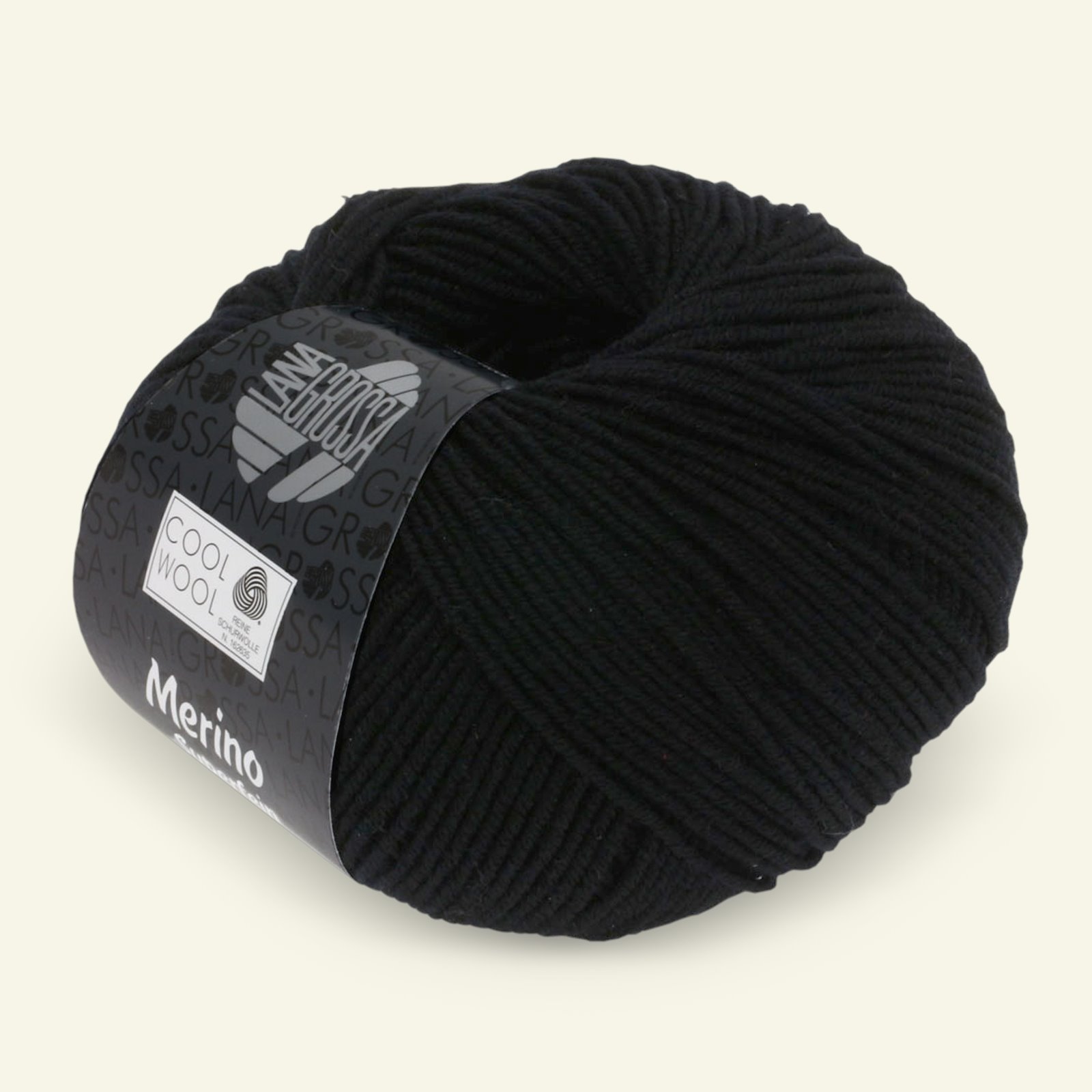 Lana Grossa, extrafine merino wool yarn "Cool Wool", black 90001135_pack