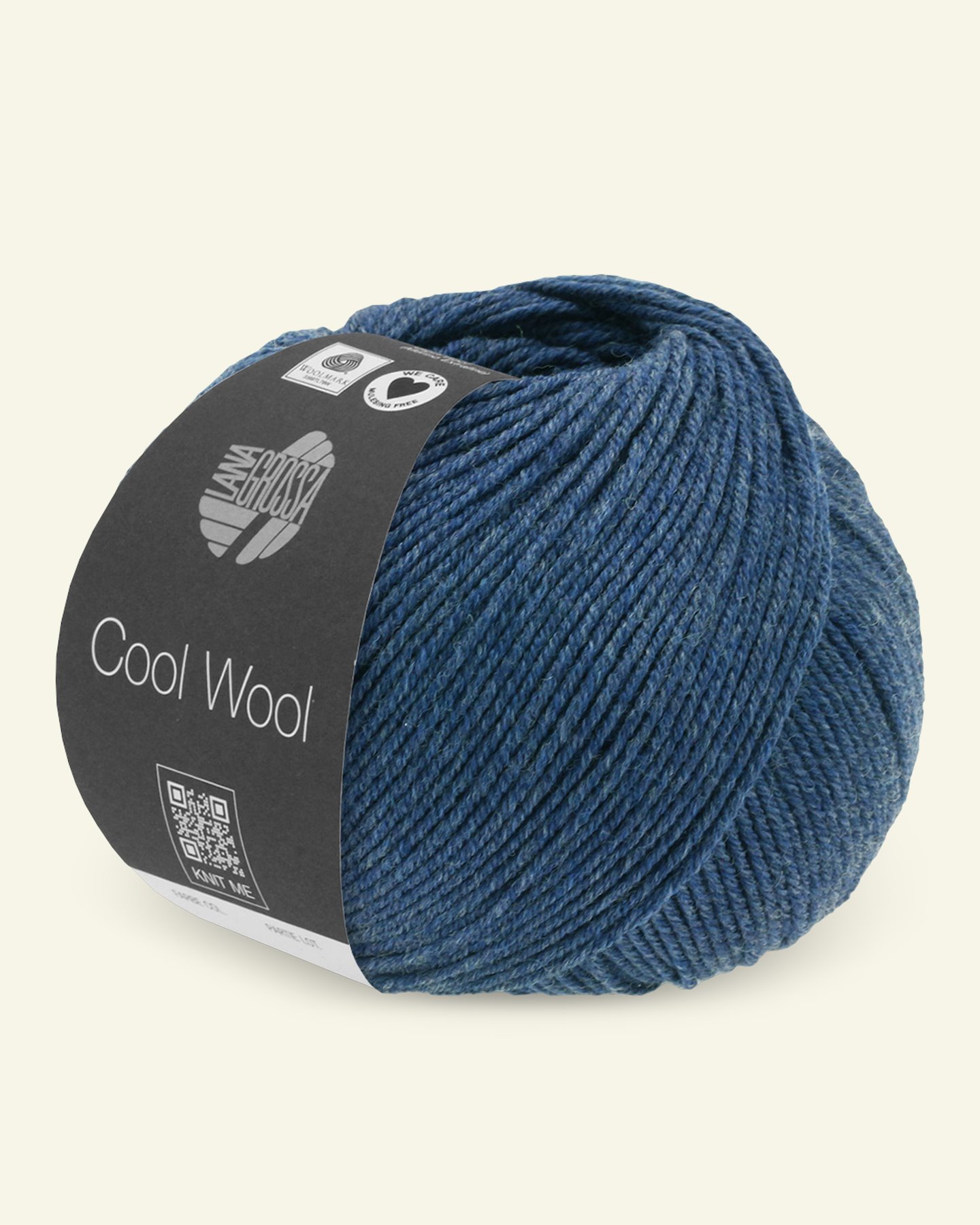 Lana Grossa, extrafine merino wool yarn "Cool Wool", dark blue mel. 90001114_pack