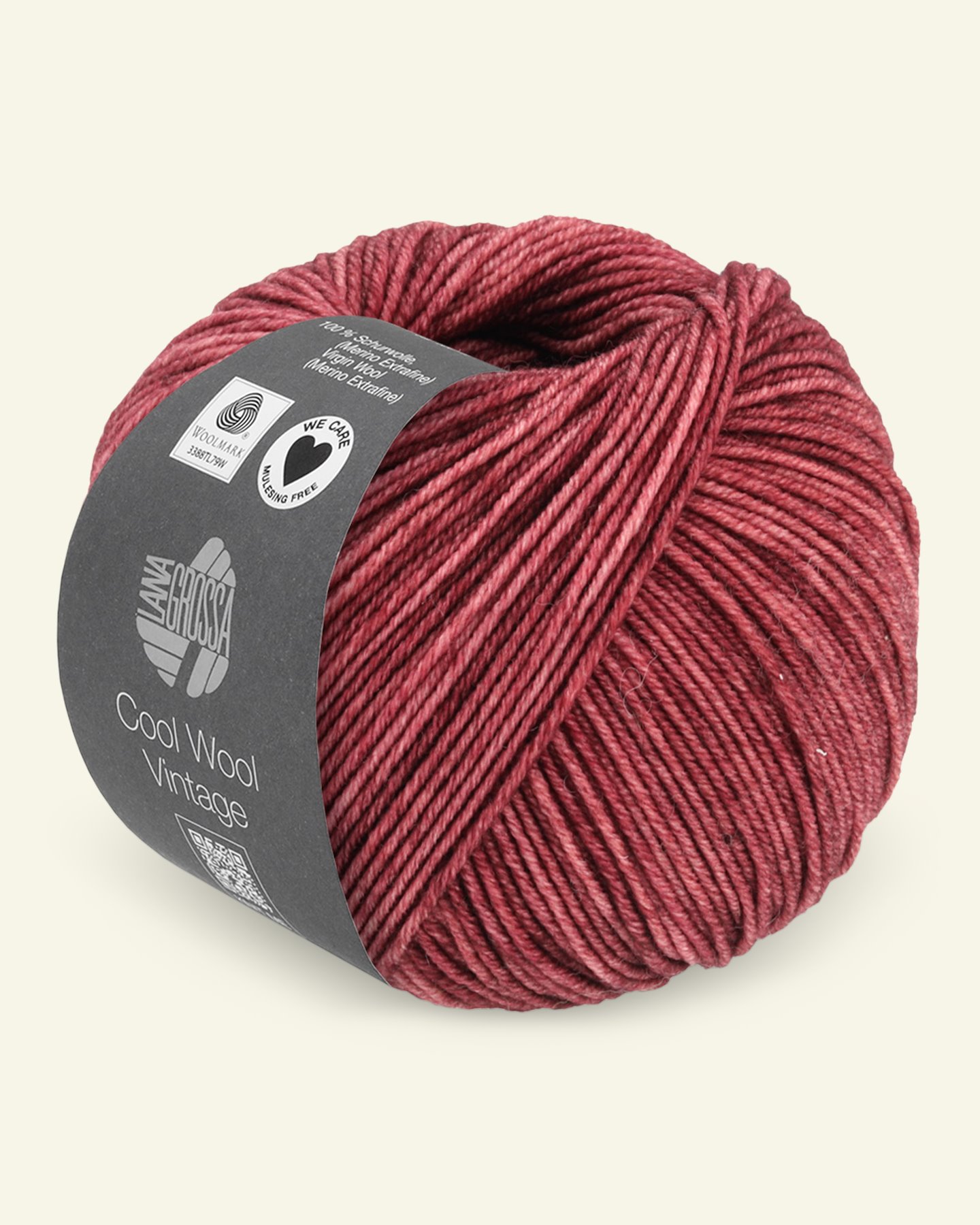 Lana Grossa, extrafine merino wool yarn "Cool Wool Vintage", bordeaux 90001078_pack