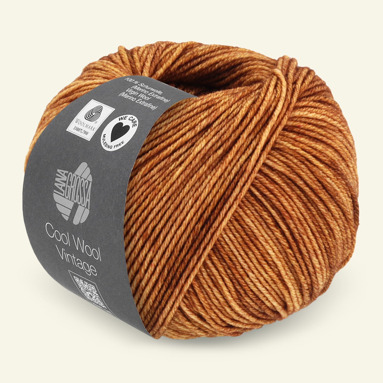 Lana Grossa, extrafine merino wool yarn "Cool Wool Vintage", camel 90001077_pack