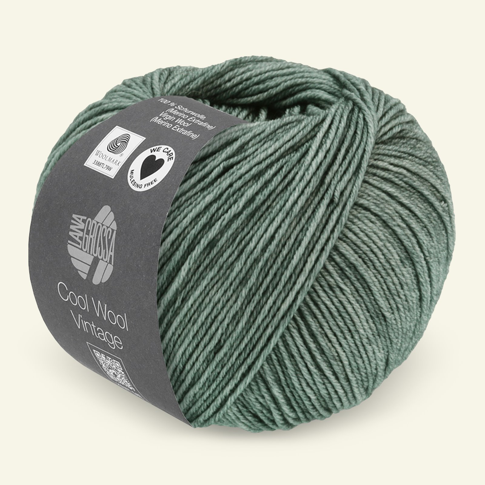 Lana Grossa, extrafine merino wool yarn "Cool Wool Vintage", greygreen 90001082_pack