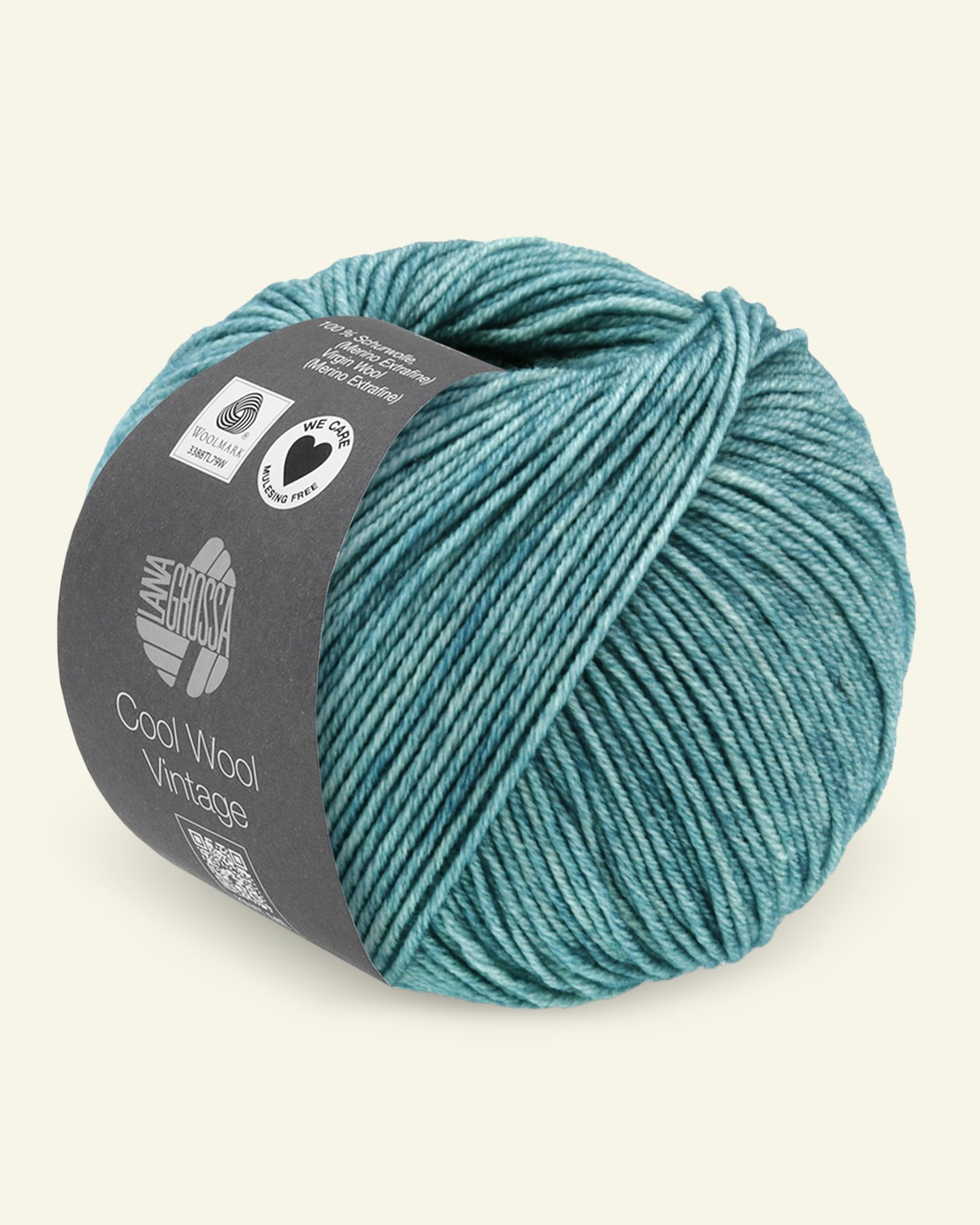 Lana Grossa, extrafine merino wool yarn "Cool Wool Vintage", light petrol 90001081_pack