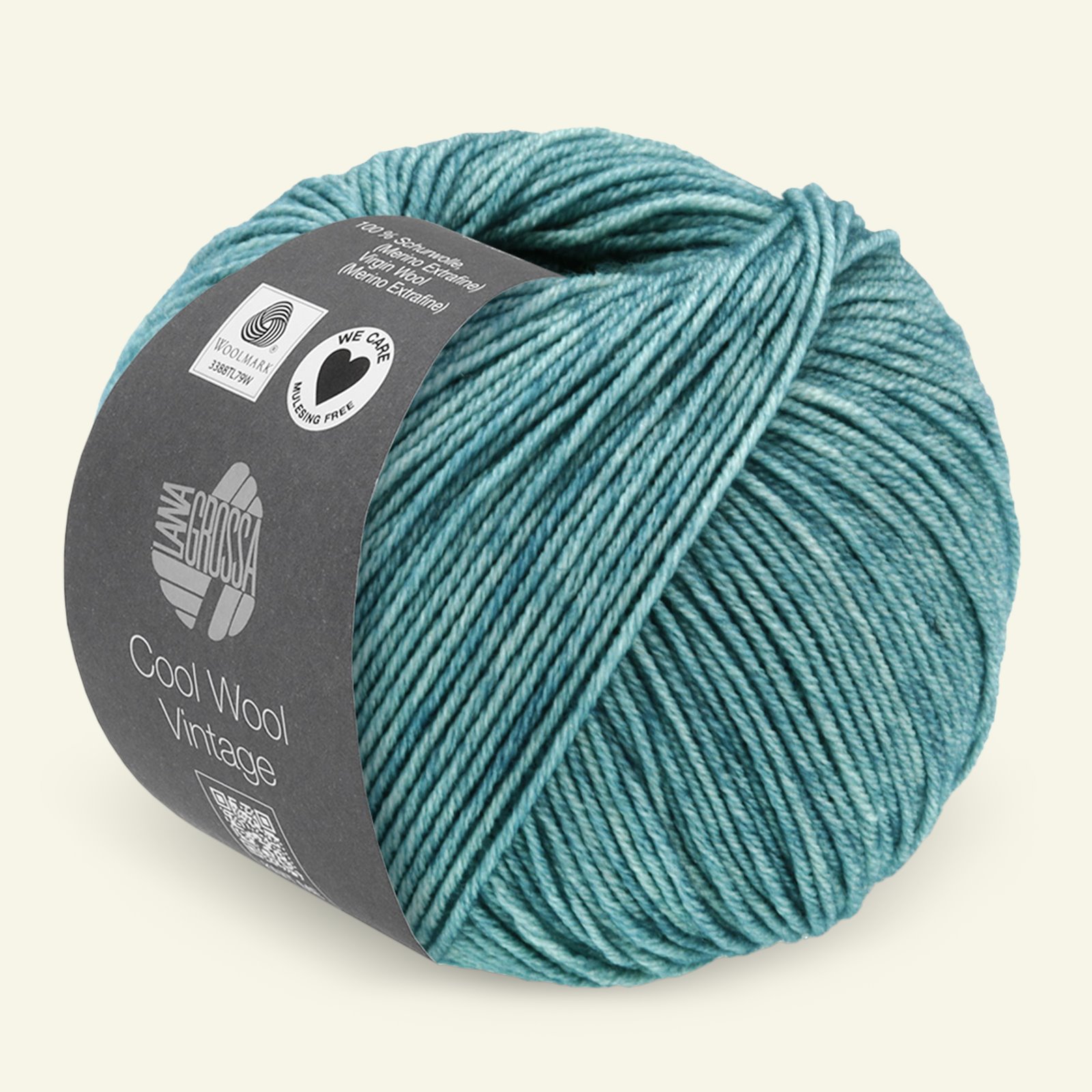 Lana Grossa, extrafine merino wool yarn "Cool Wool Vintage", light petrol 90001081_pack