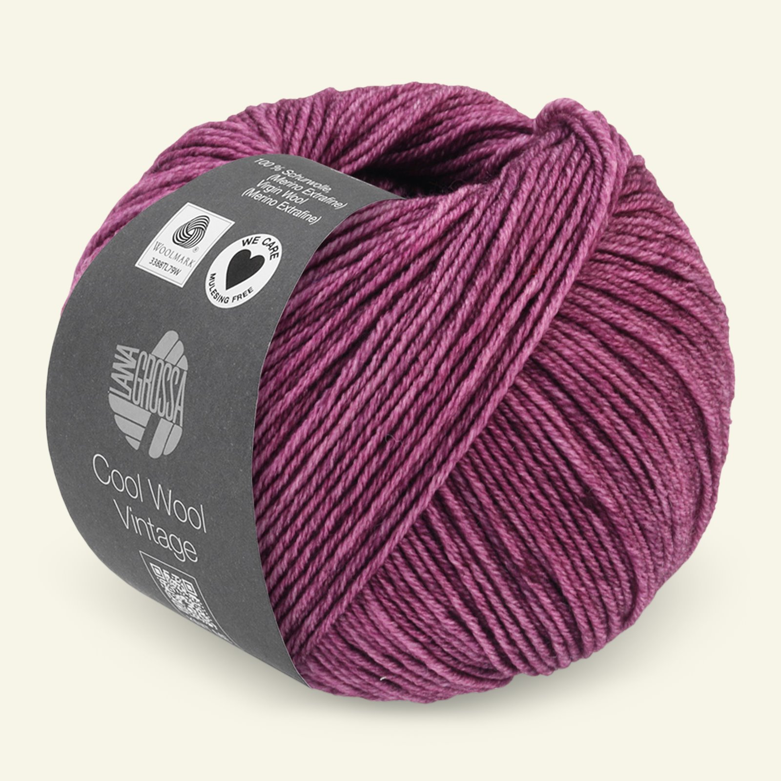 Lana Grossa, extrafine merino wool yarn "Cool Wool Vintage", plum 90001079_pack