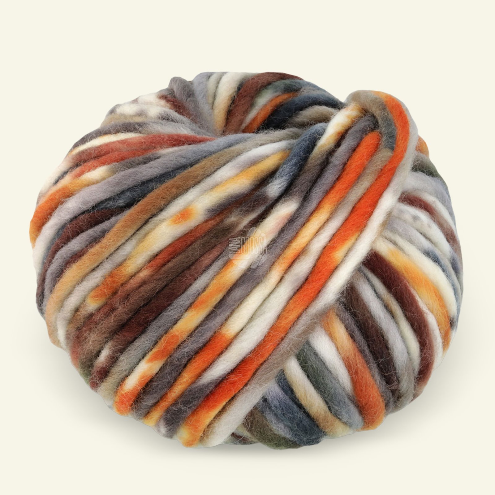 Lana Grossa, merion wool yarn "Confetti", grey/rust/orange 90001064_pack