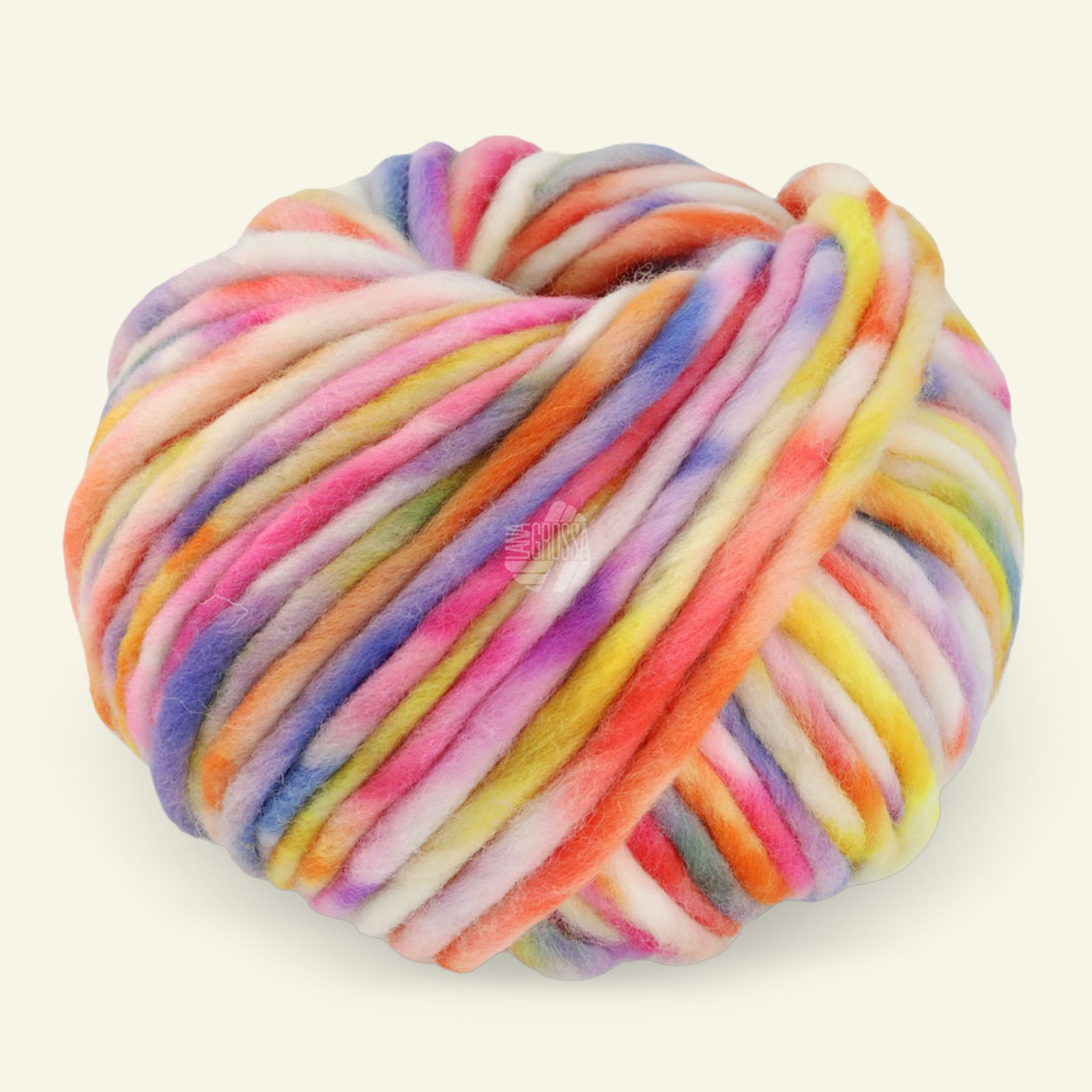 Lana Grossa, merion wool yarn "Confetti", orange/purple 90001060_pack