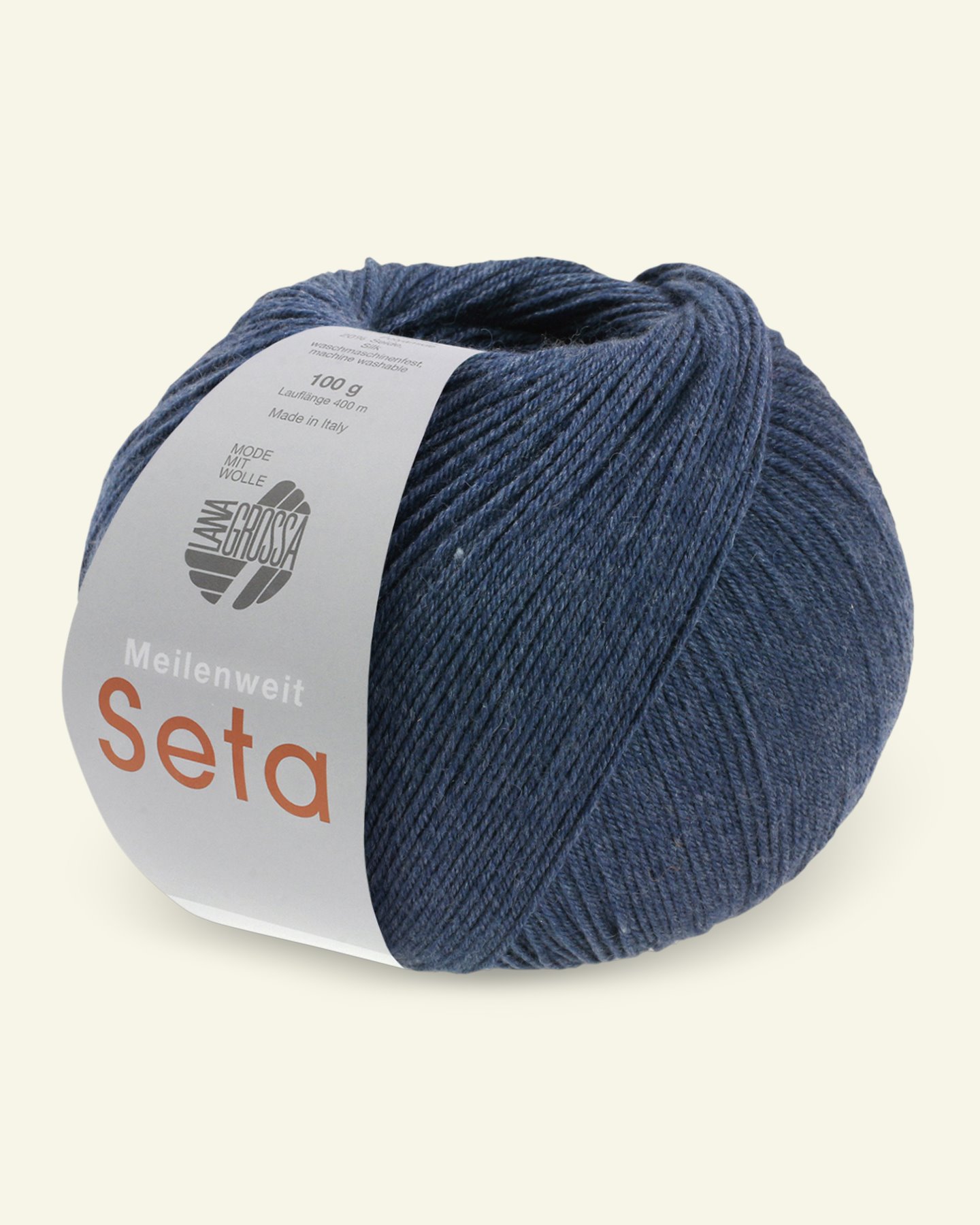 Lana Grossa, sock yarn with wool and silk "Meilenweit 100 Seta", dark blue 90000967_pack