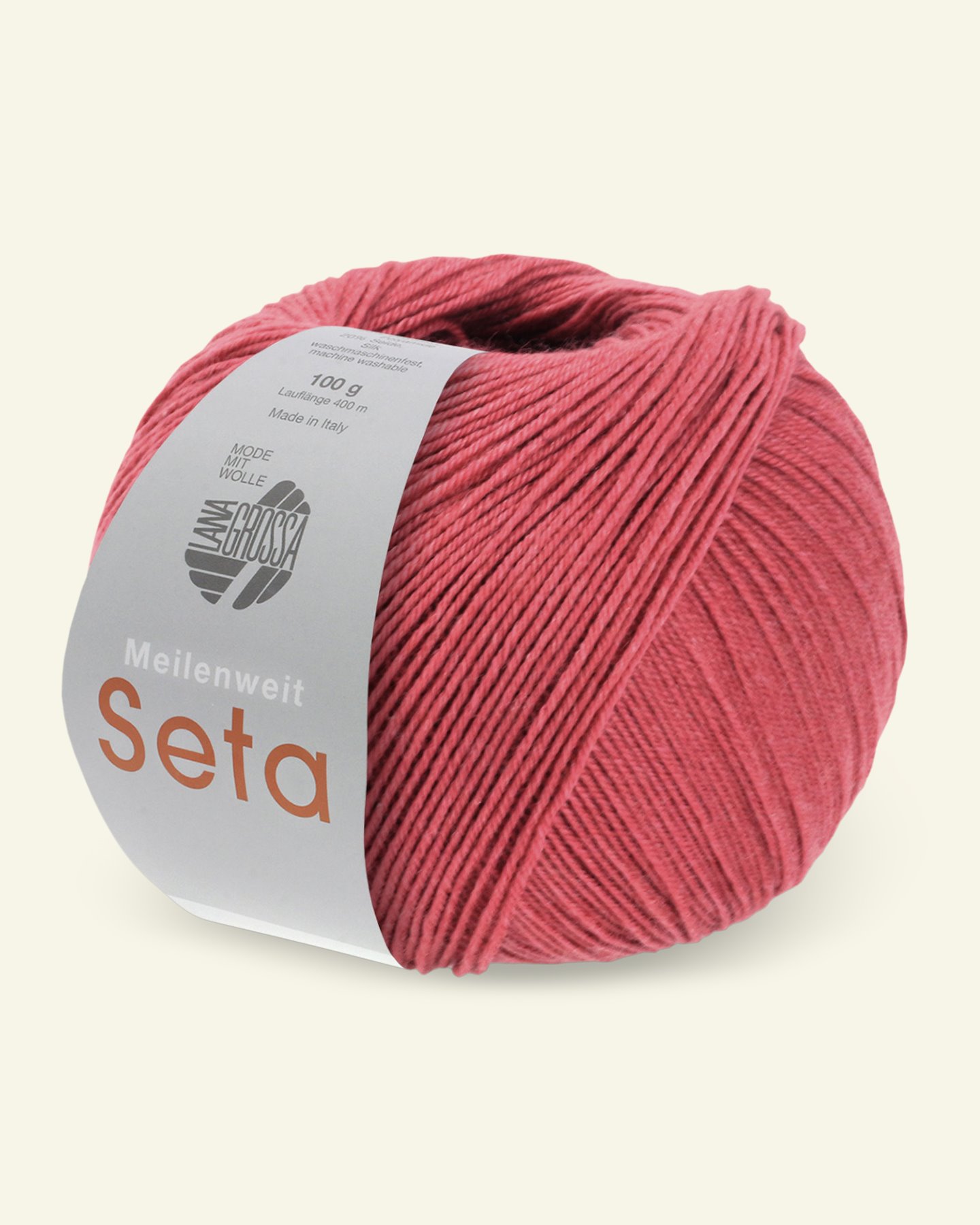 Lana Grossa, sock yarn with wool and silk "Meilenweit 100 Seta", dark rose 90000964_pack