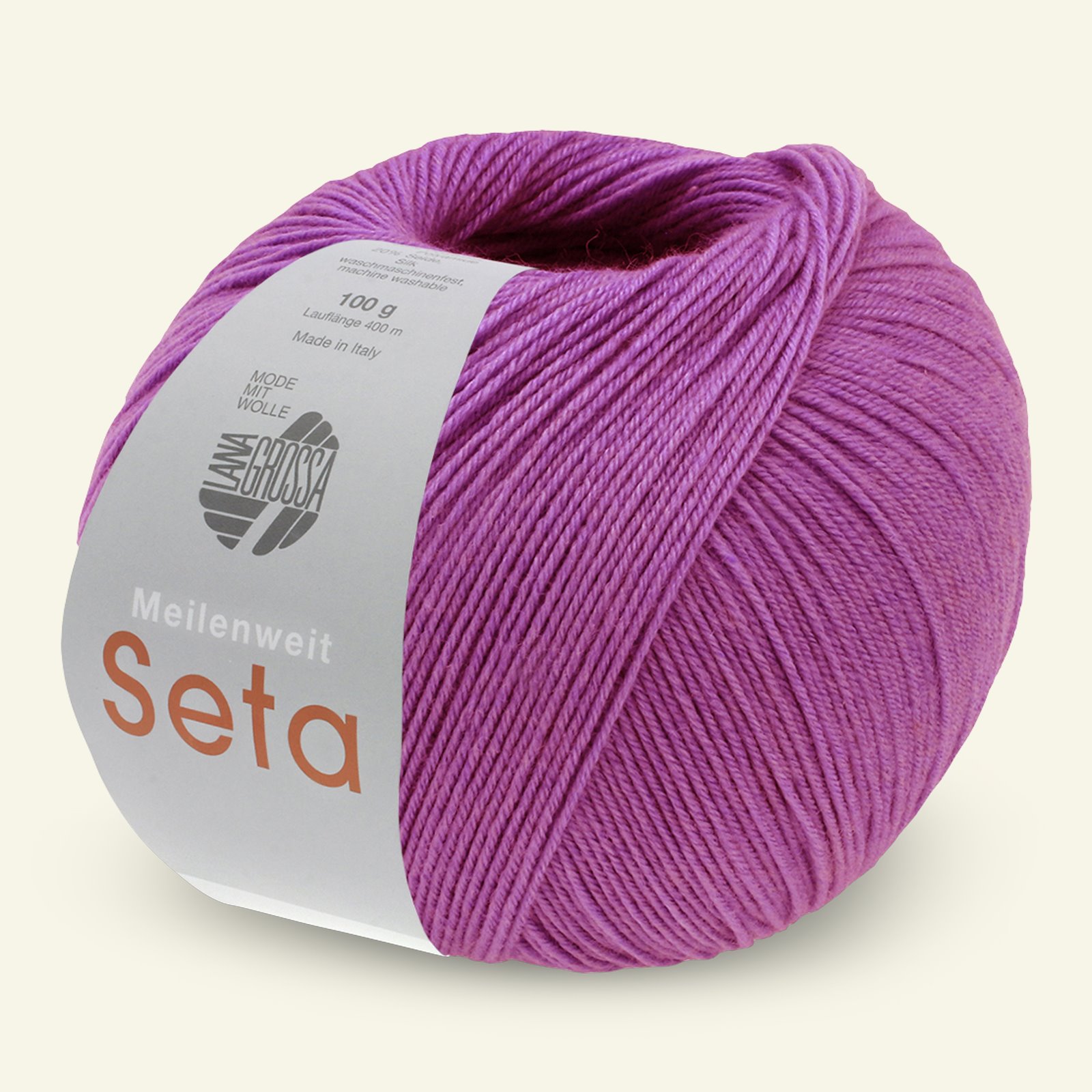 Lana Grossa, sock yarn with wool and silk "Meilenweit 100 Seta", fuchsia 90000973_pack