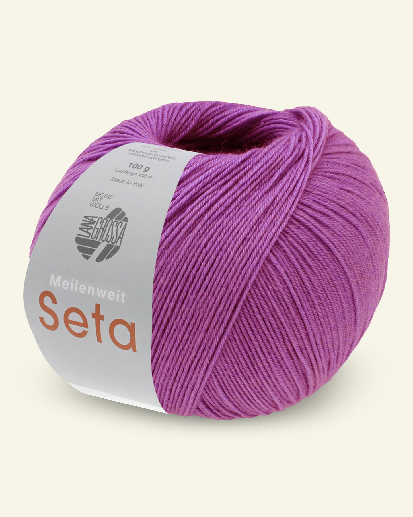 Lana Grossa, sock yarn with wool and silk "Meilenweit 100 Seta", fuchsia 90000973_pack