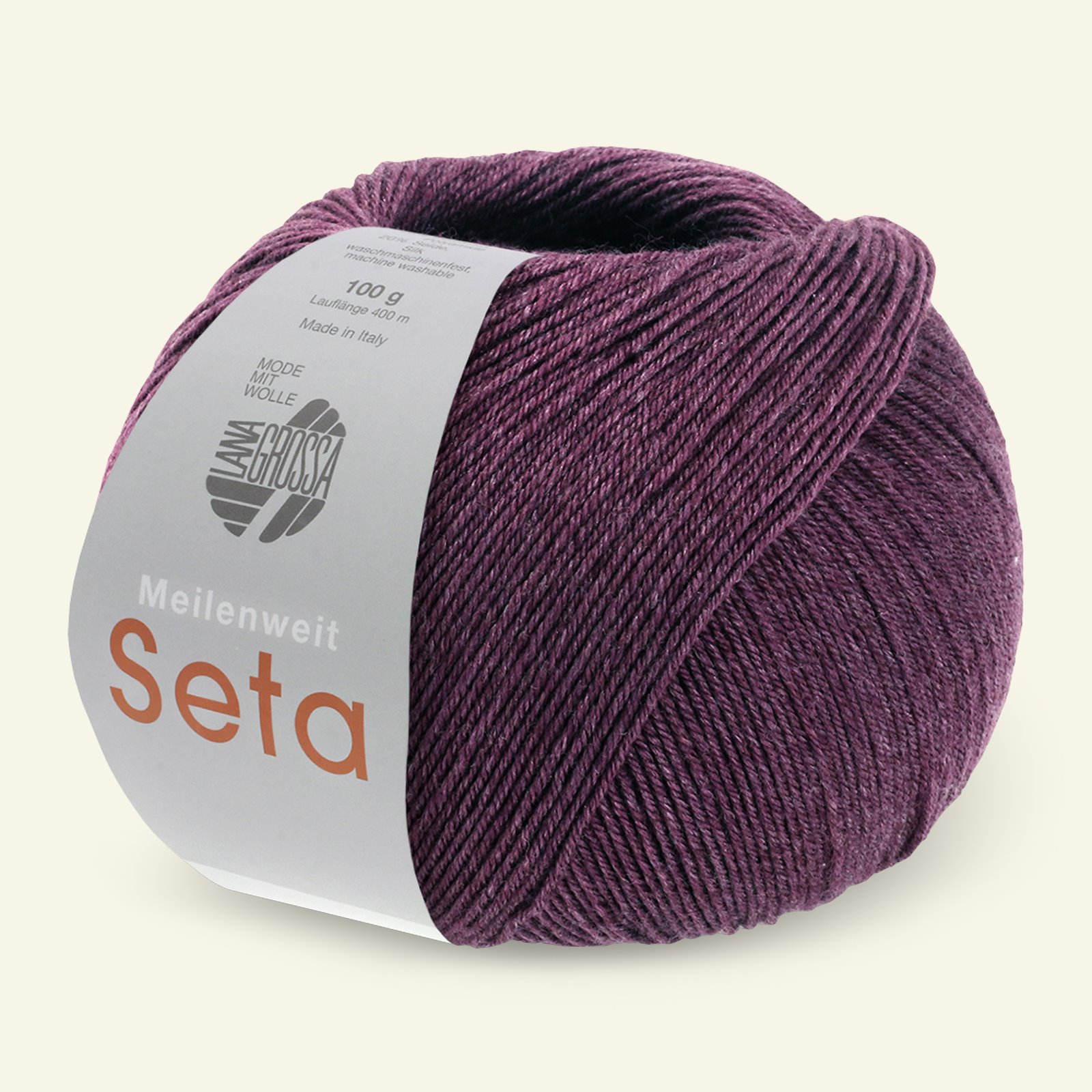 Lana Grossa, sock yarn with wool and silk "Meilenweit 100 Seta", heather 90000975_pack