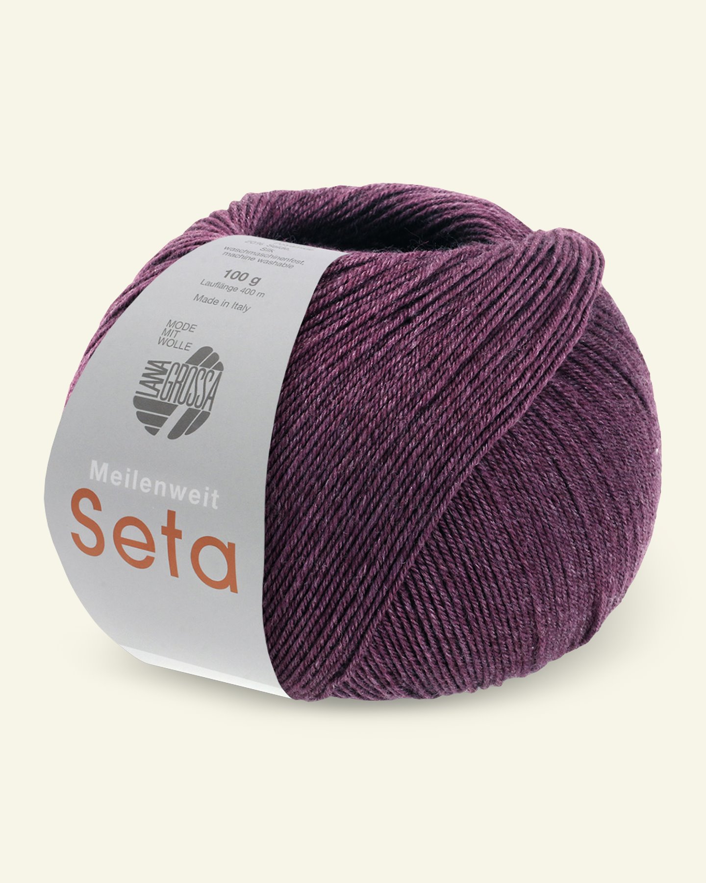 Lana Grossa, sock yarn with wool and silk "Meilenweit 100 Seta", heather 90000975_pack