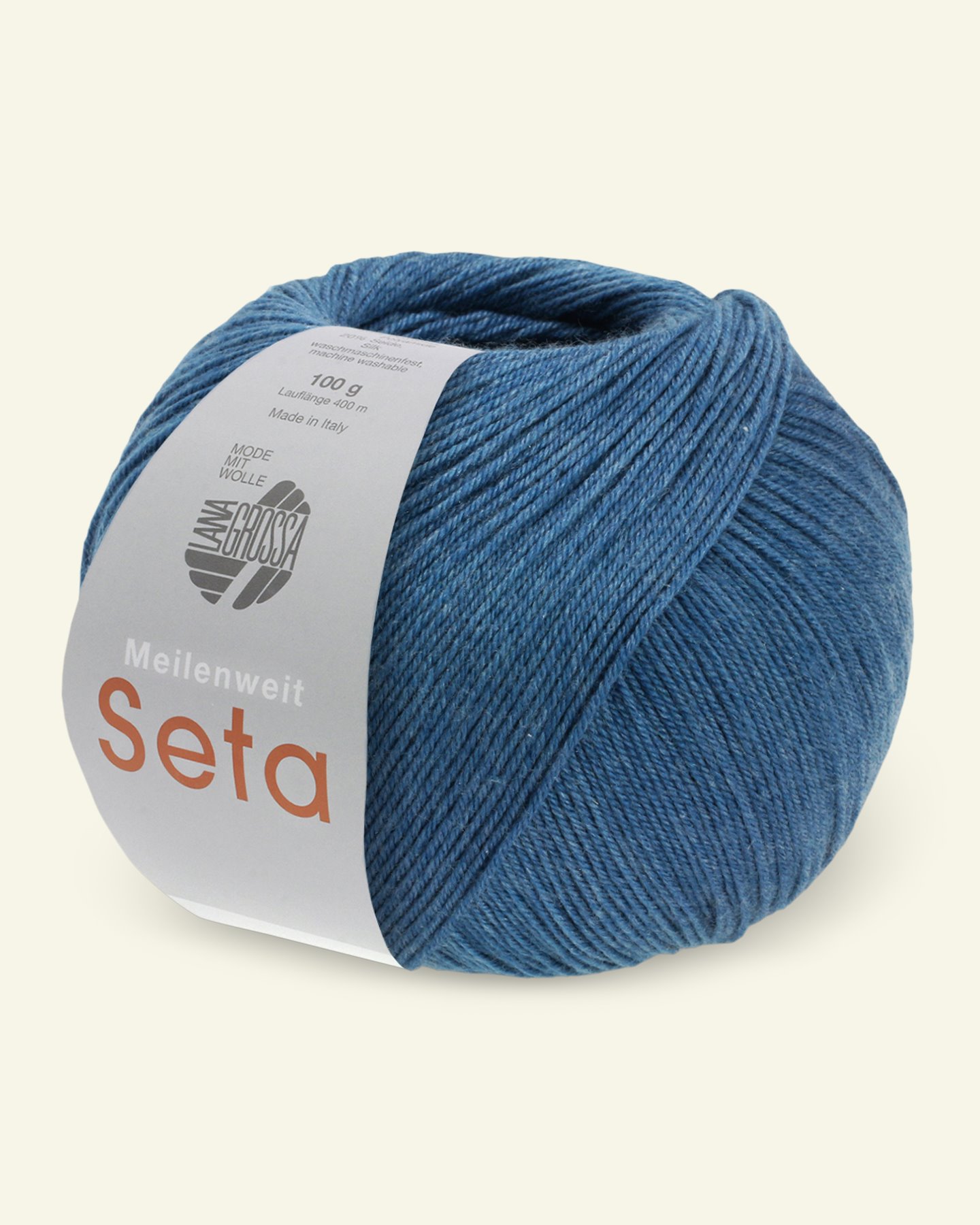 Lana Grossa, sock yarn with wool and silk "Meilenweit 100 Seta", petrol blue 90000968_pack