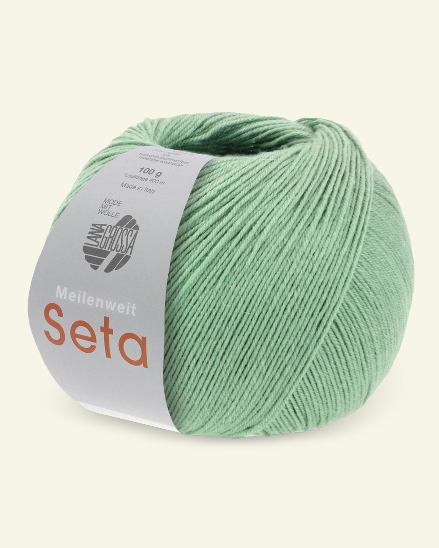 Lana Grossa, sock yarn with wool and silk "Meilenweit 100 Seta", sage 90000966_pack
