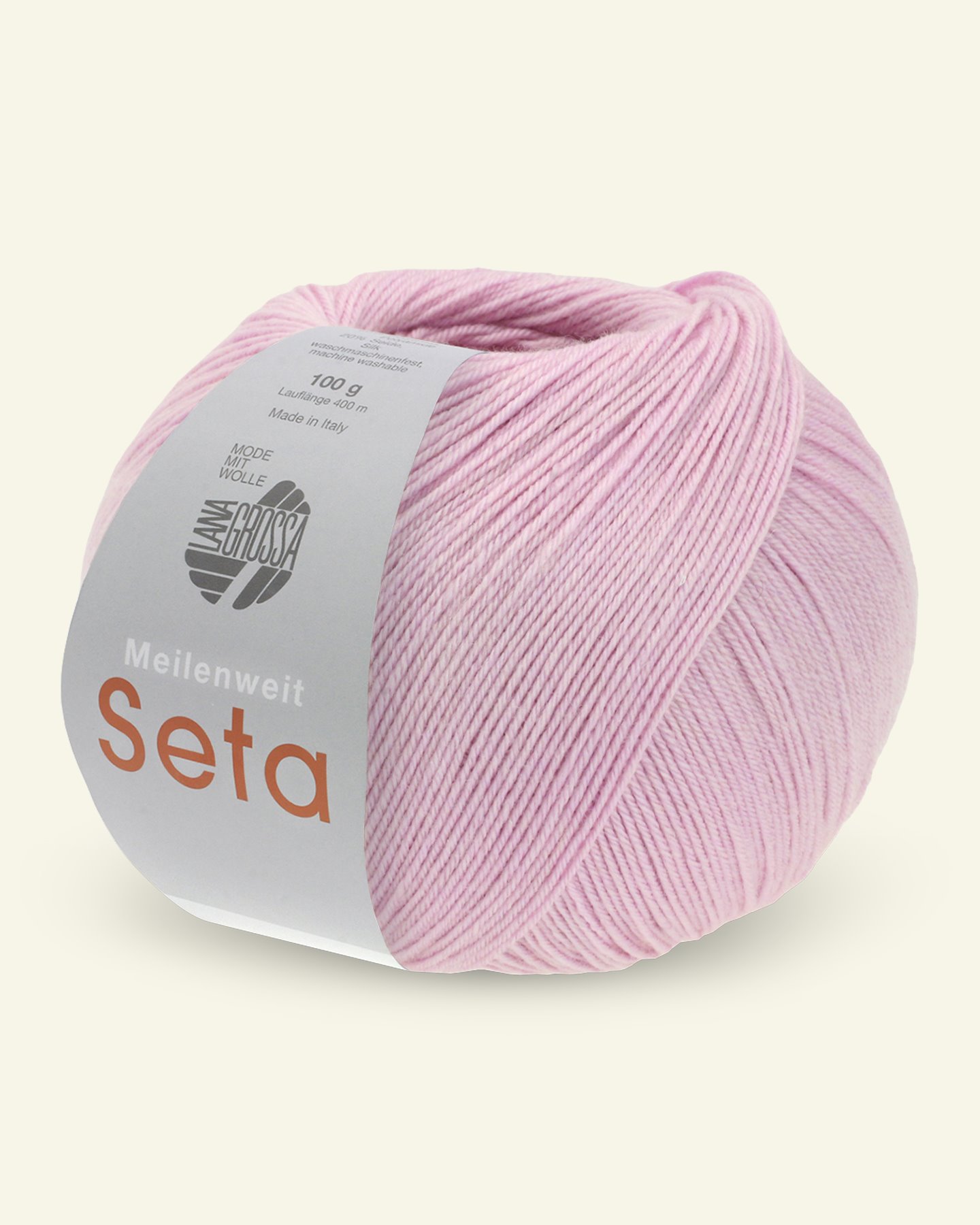 Lana Grossa, strømpegarn med uld og silke "Meilenweit 100 Seta", støvet rosa 90000972_pack